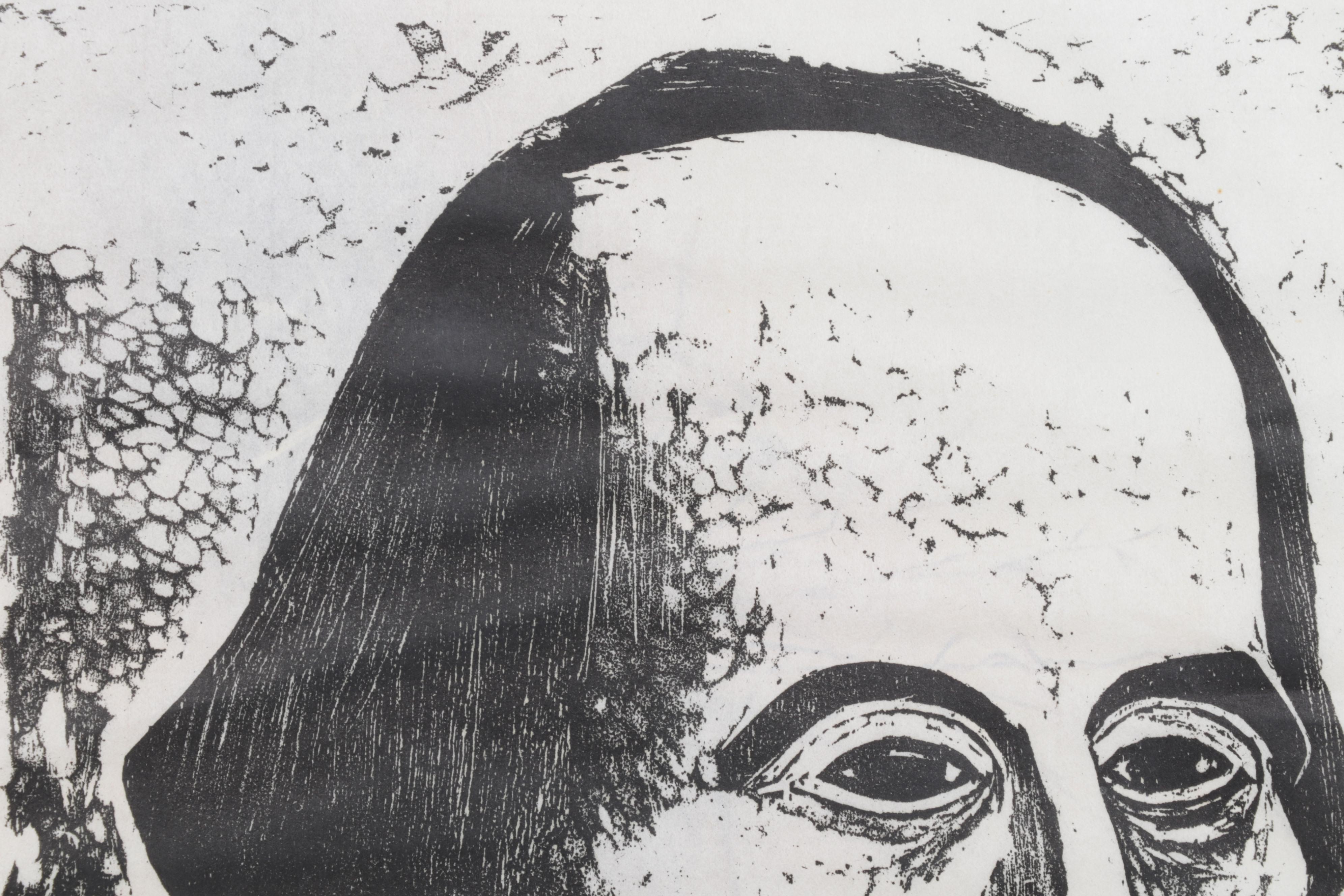 Sidney Chafetz Portrait Woodcut "Hawthorne," 1964