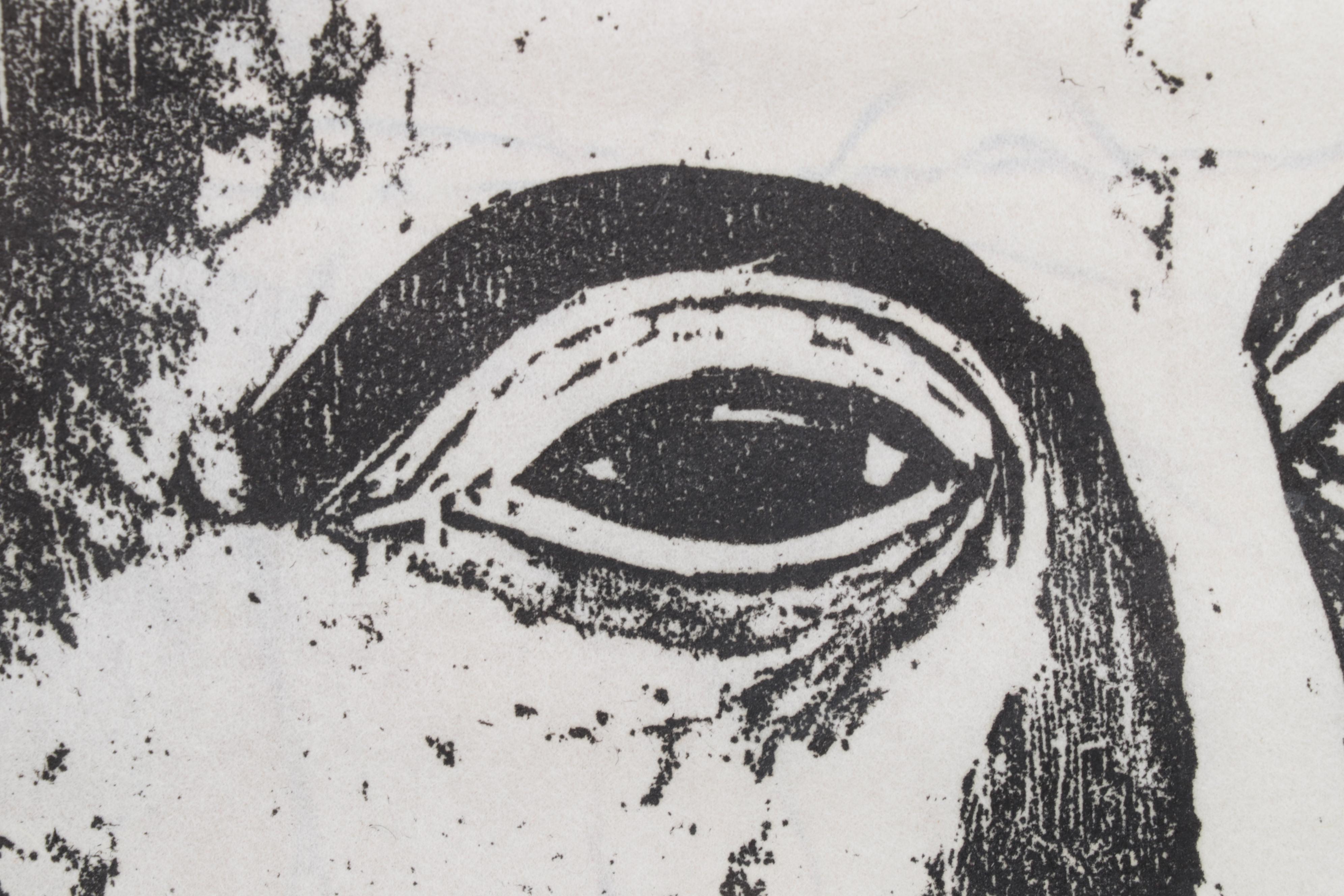 Sidney Chafetz Portrait Woodcut "Hawthorne," 1964