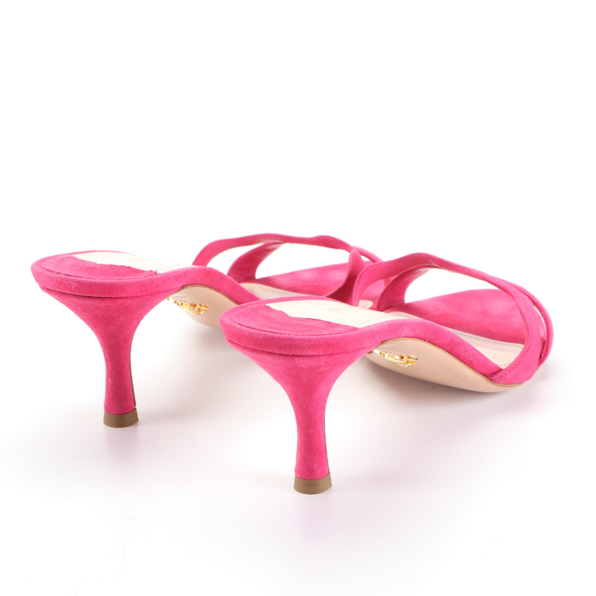 Prada Pink Suede Dressy Slide Sandals