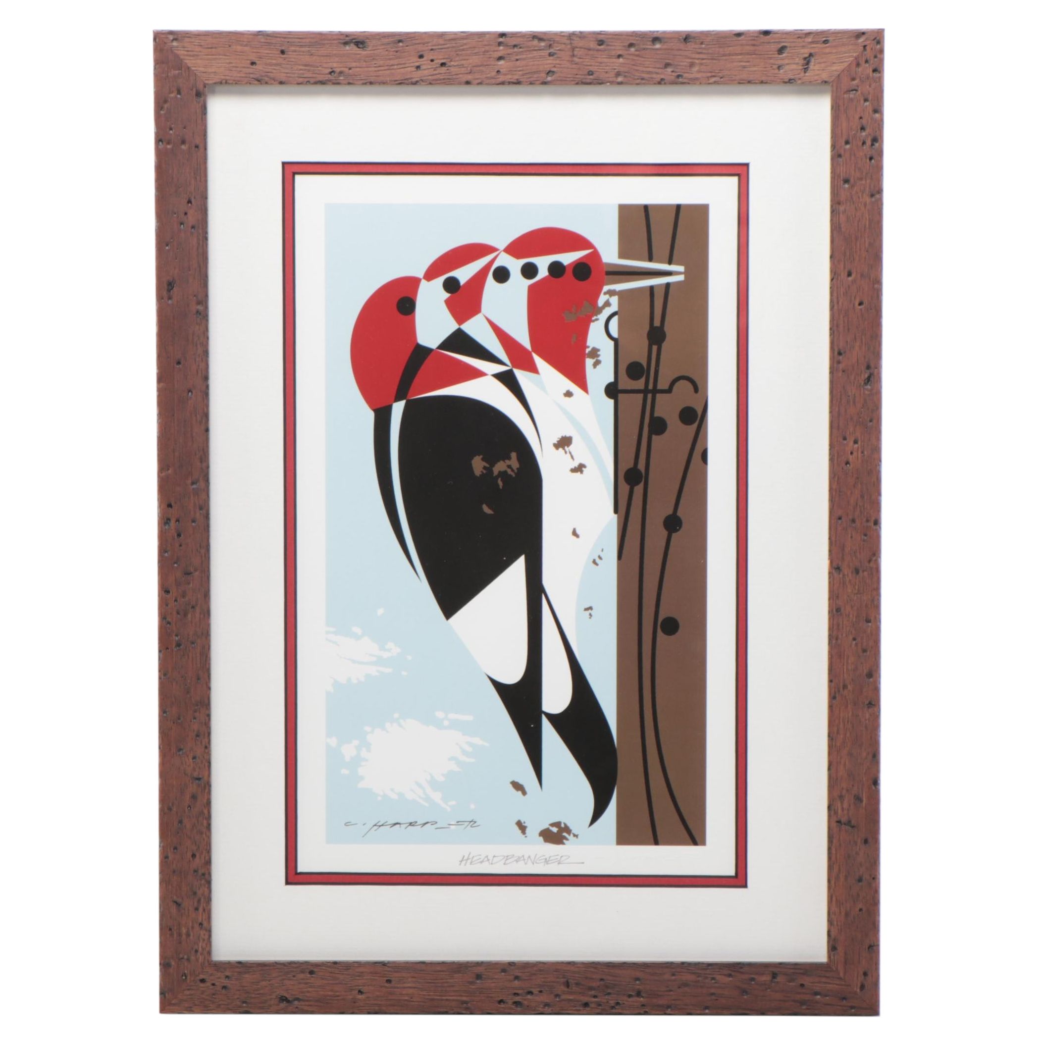 Offset Lithograph After Charley Harper "Headbanger"