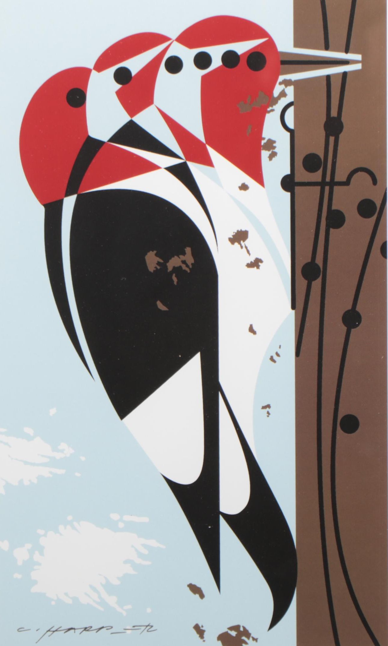 Offset Lithograph After Charley Harper "Headbanger"