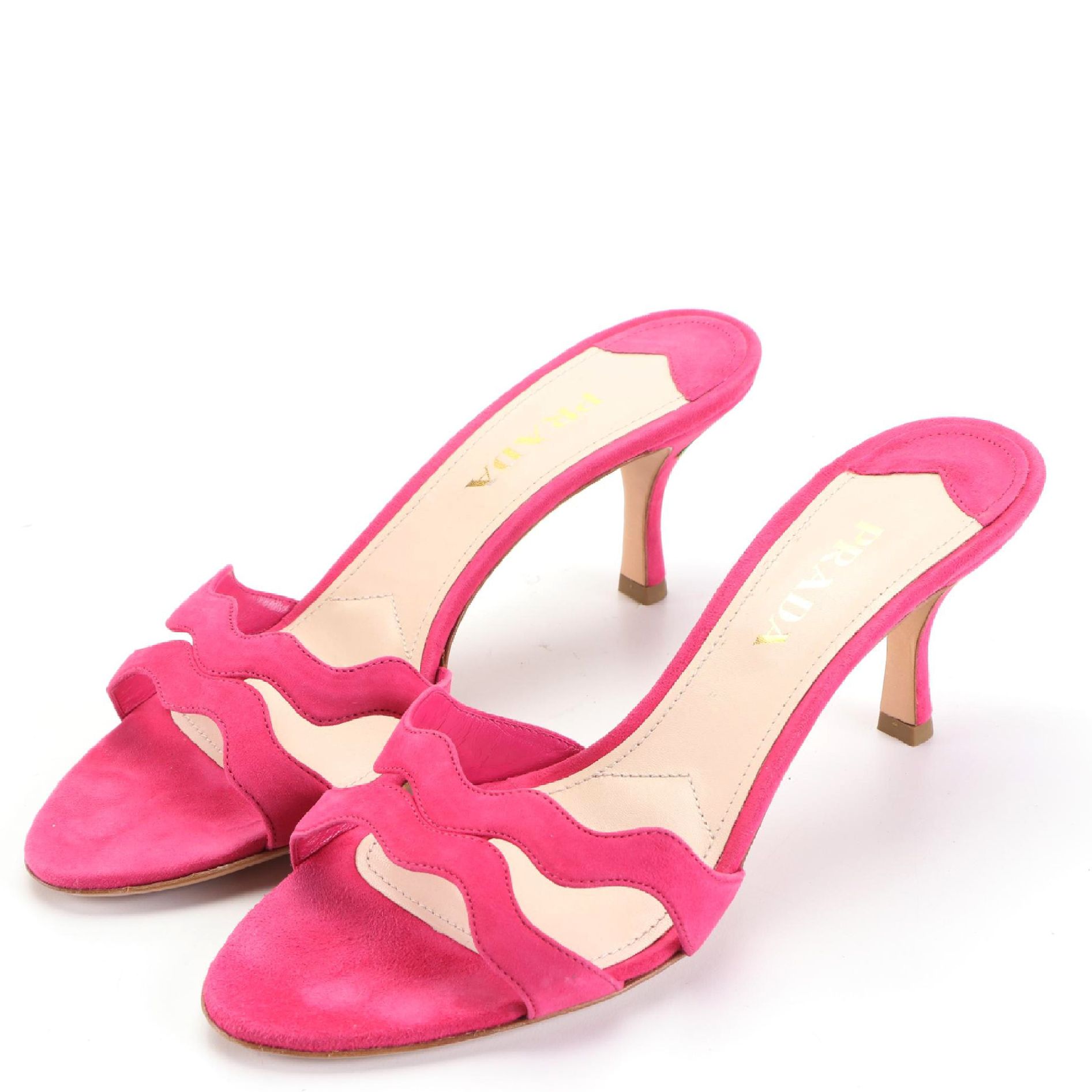 Prada Pink Suede Dressy Slide Sandals