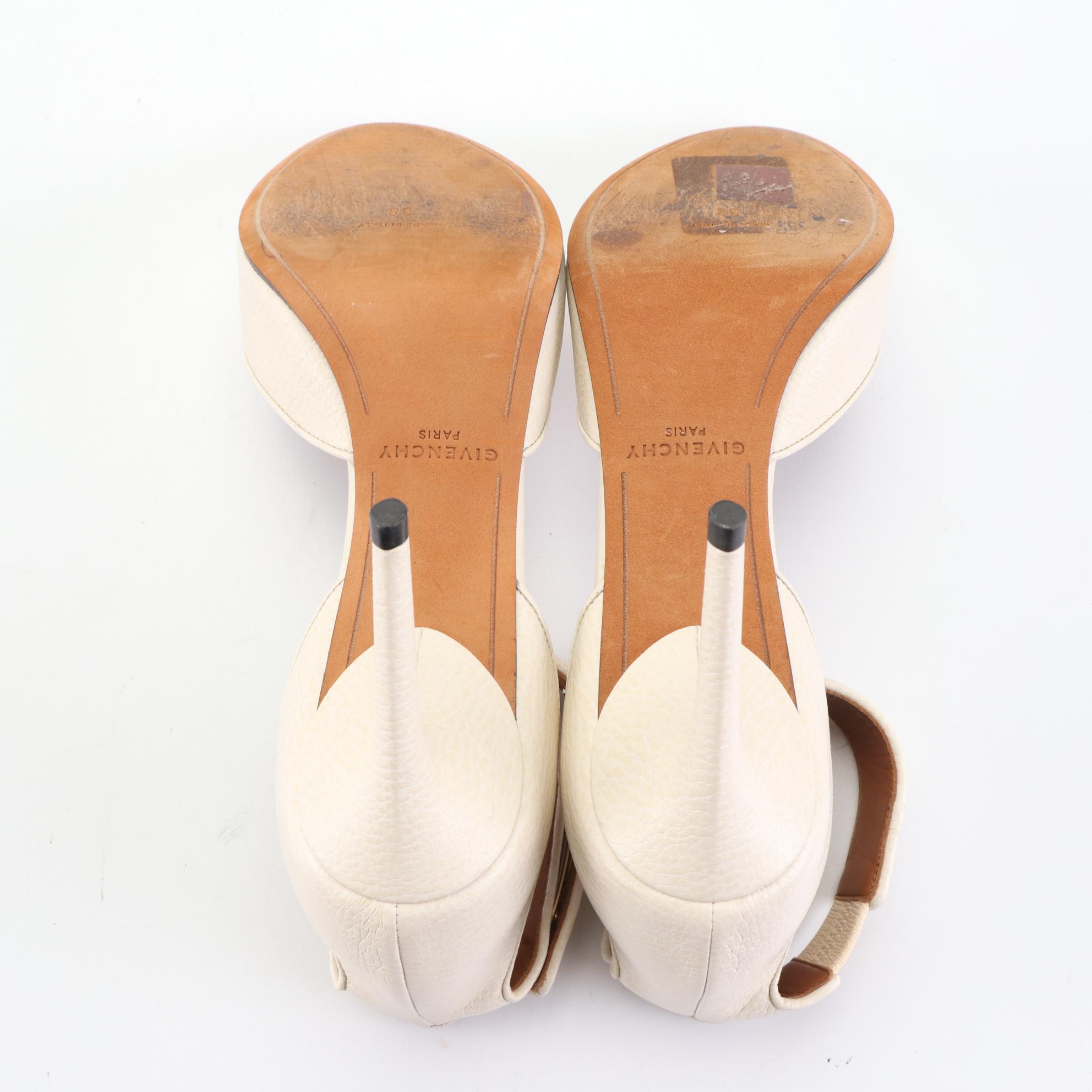 Givenchy Leather Turnlock Ankle Strap Heels