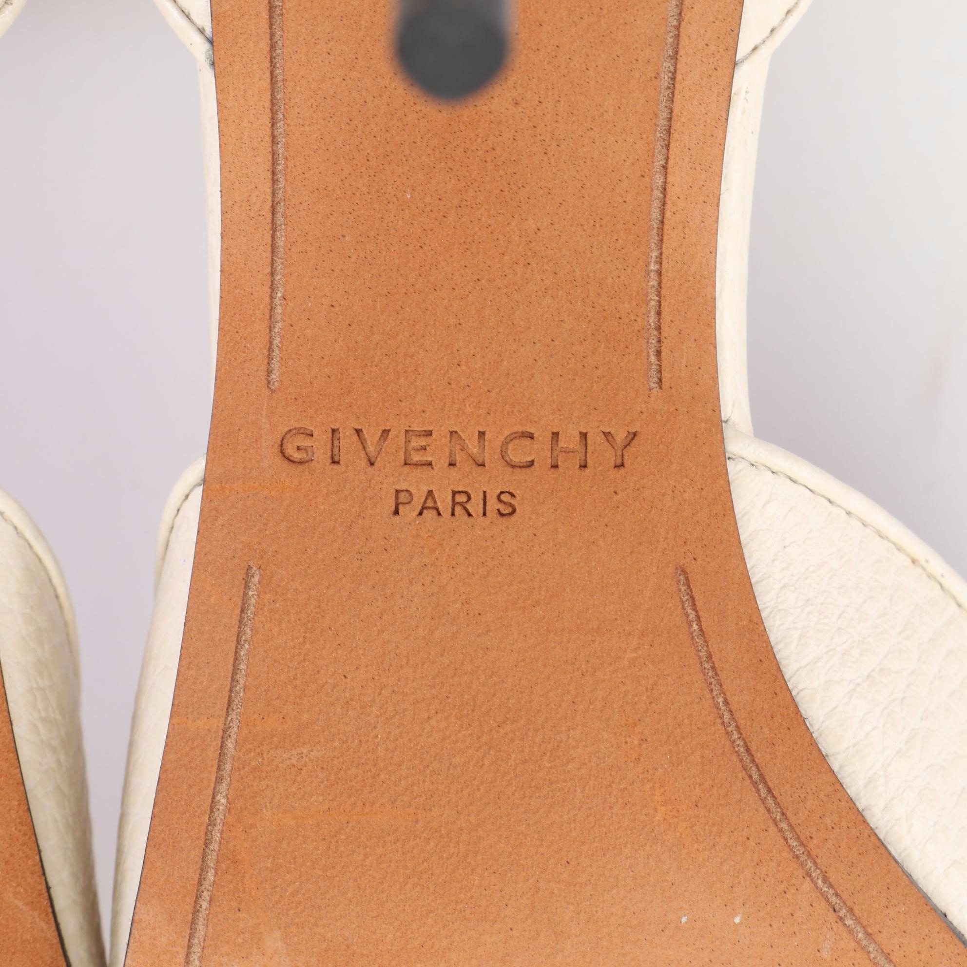 Givenchy Leather Turnlock Ankle Strap Heels