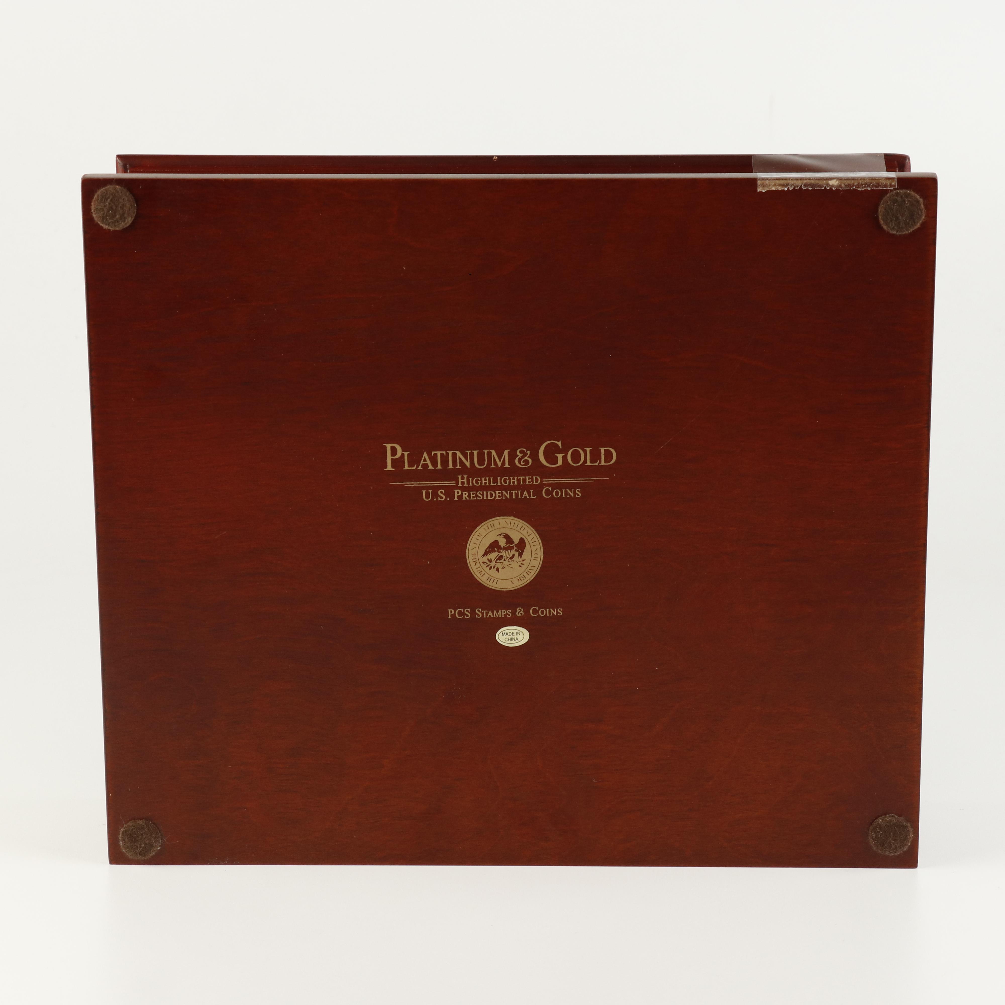 Platinum and Gold Highlighted Presidential Dollars Set