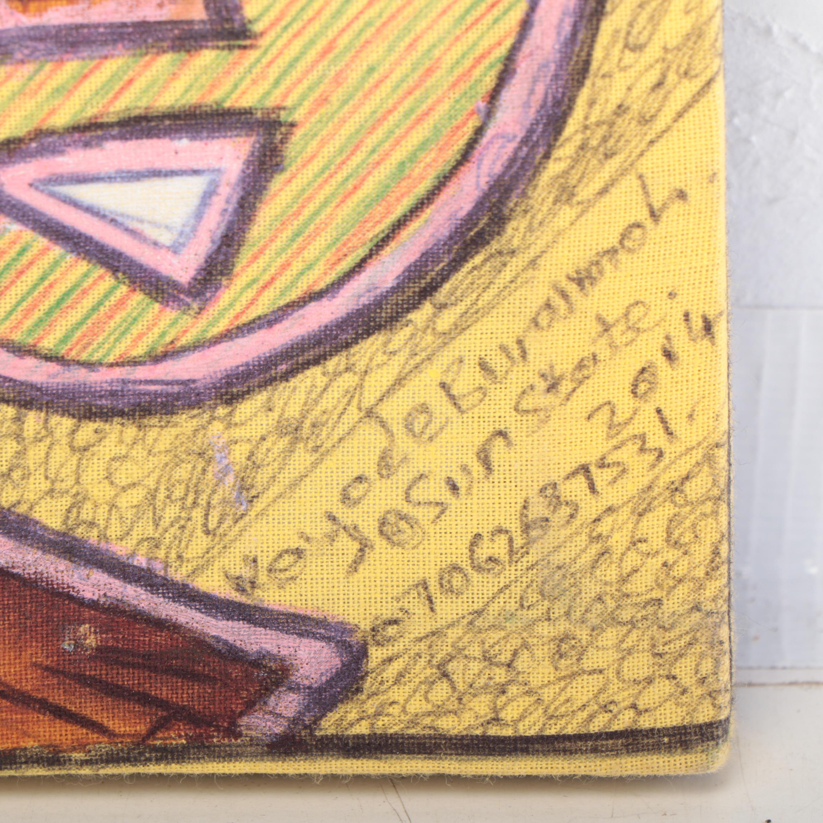 Kayode Buraimoh Abstract Figural Mixed Media Painting, 2014