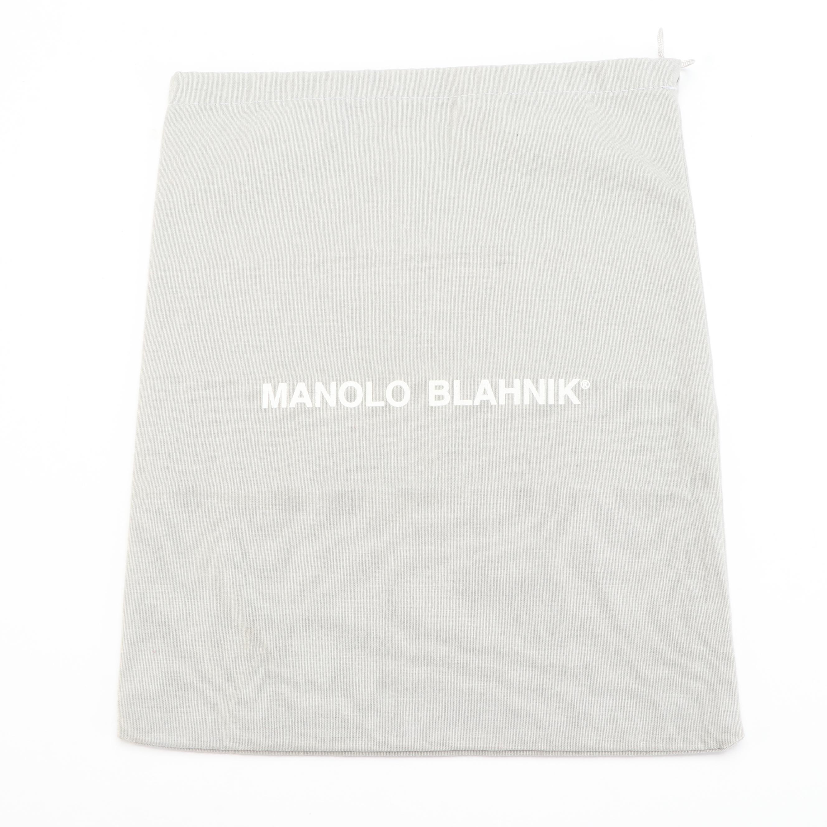 Manolo Blahnik Open Toe High Heel Slingbacks in Patent Leather