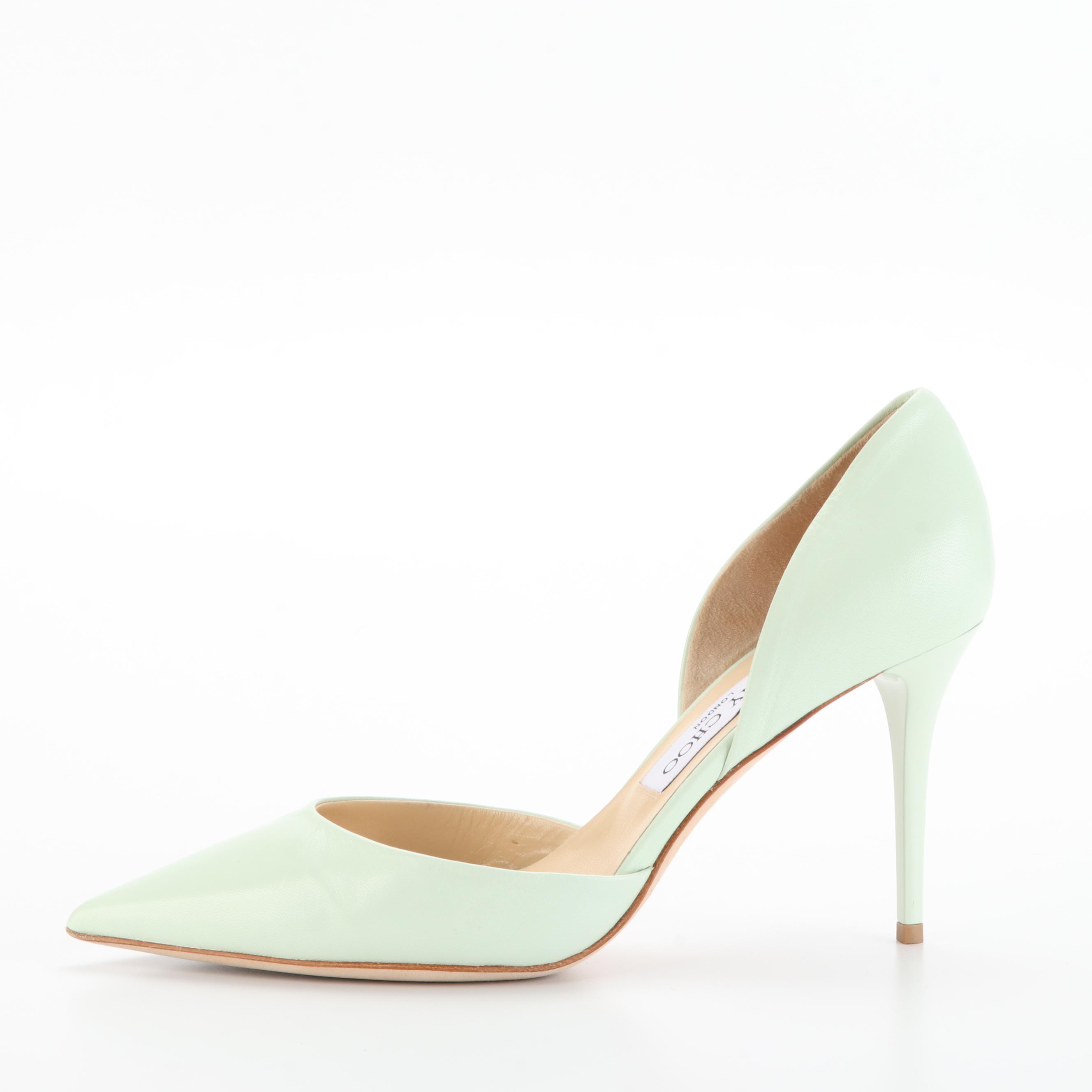 Jimmy Choo Addison d'Orsay Pumps in Mint Leather