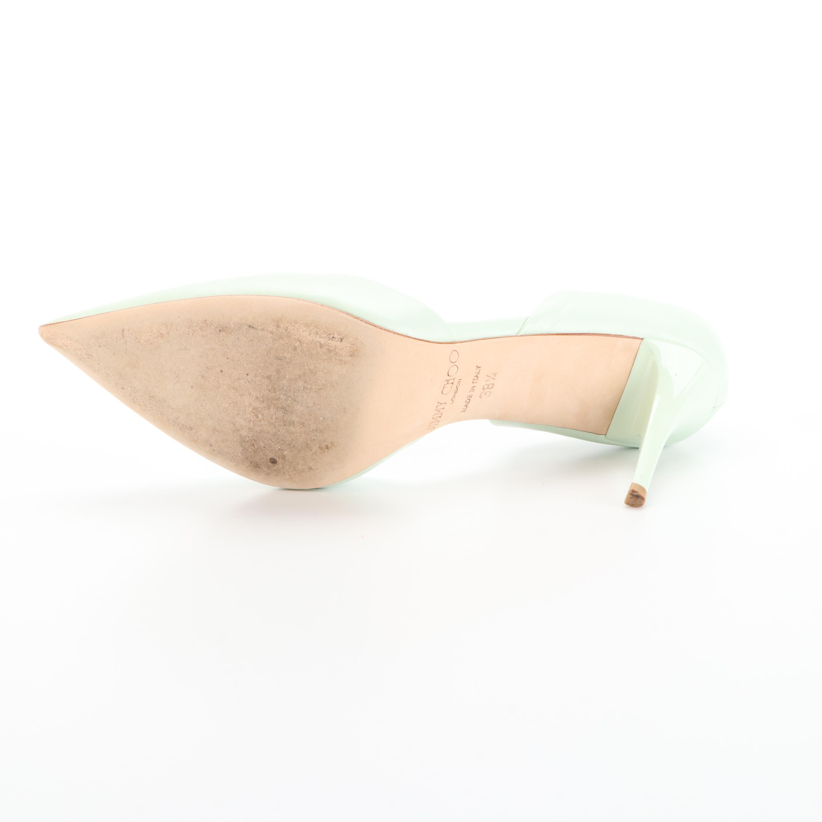 Jimmy Choo Addison d'Orsay Pumps in Mint Leather