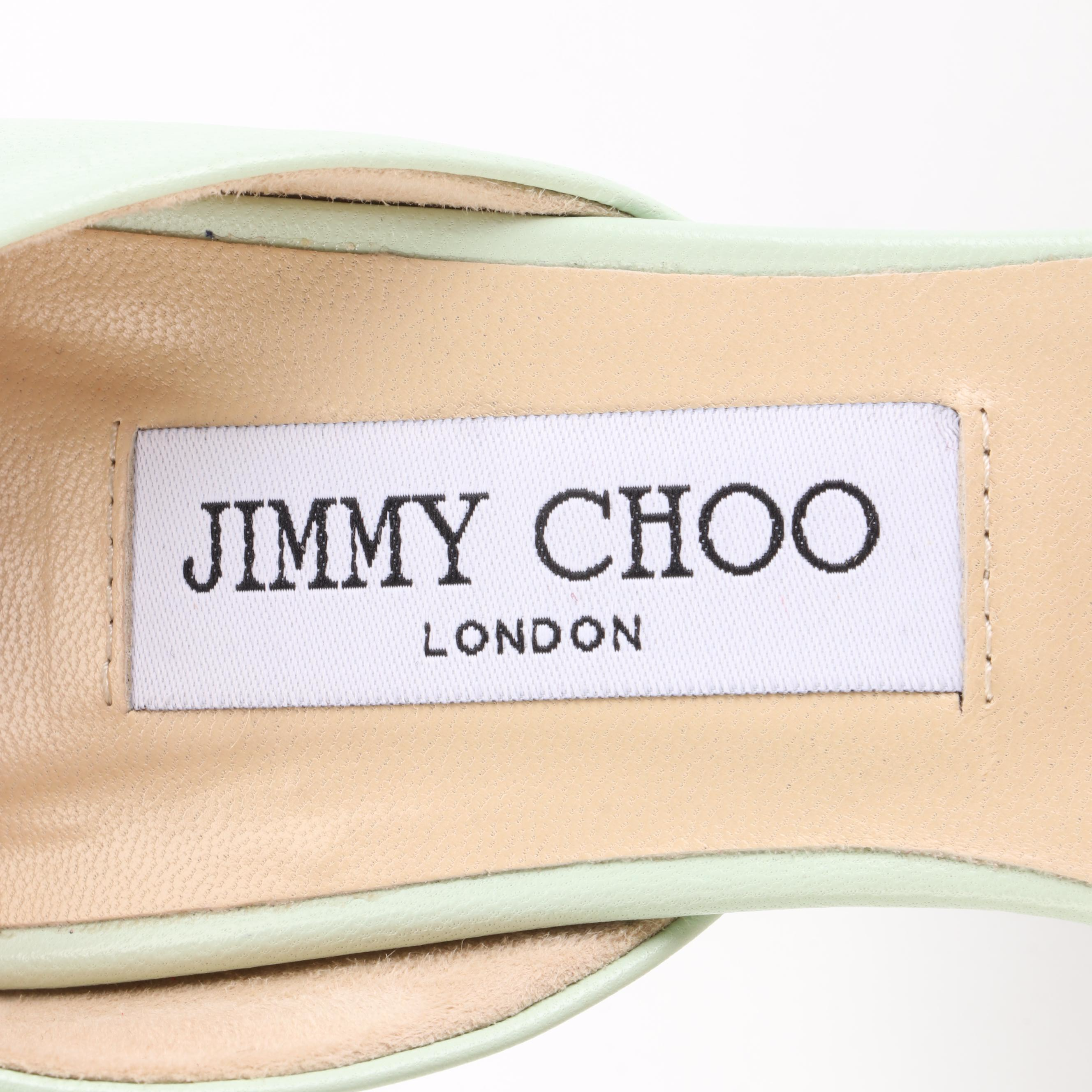 Jimmy Choo Addison d'Orsay Pumps in Mint Leather