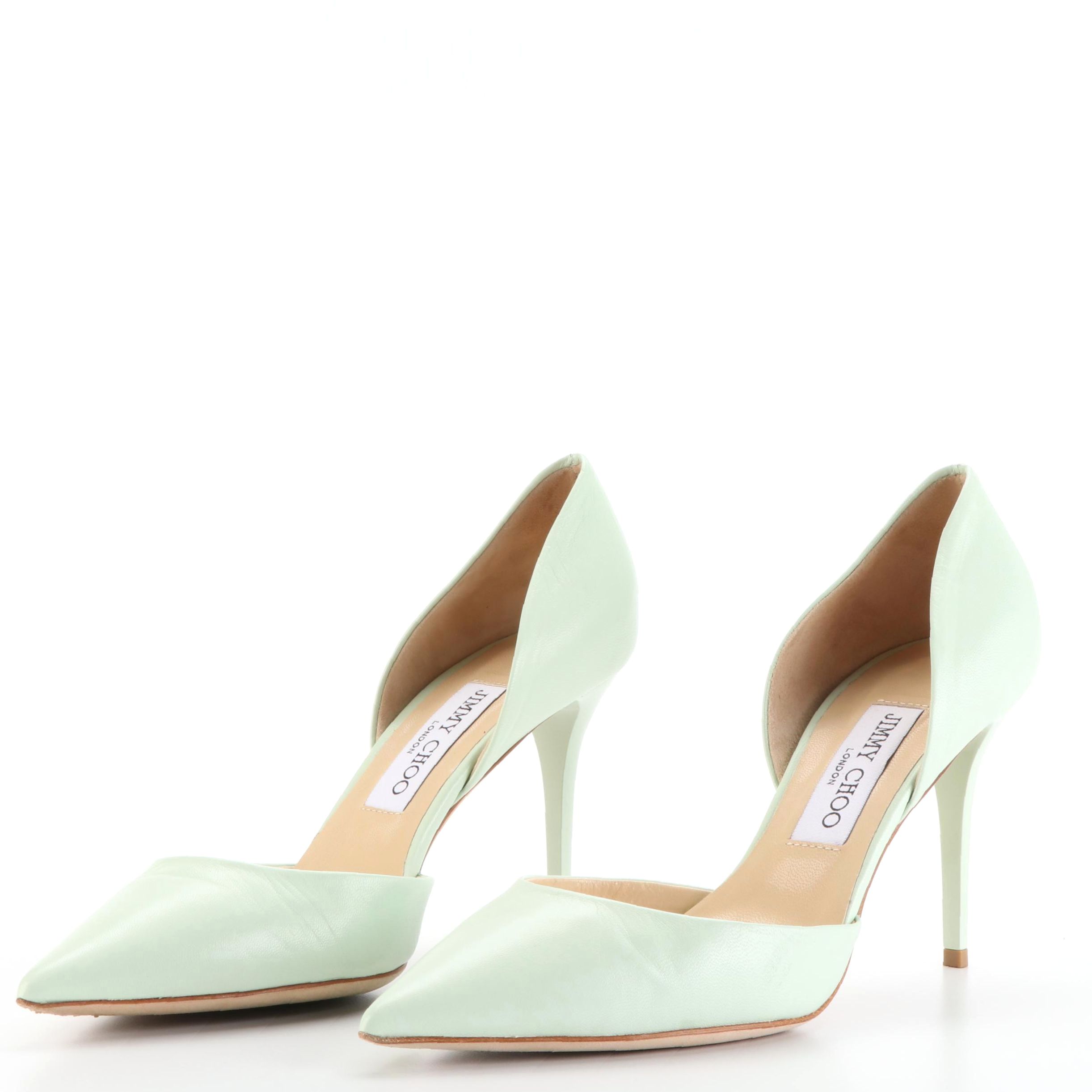 Jimmy Choo Addison d'Orsay Pumps in Mint Leather