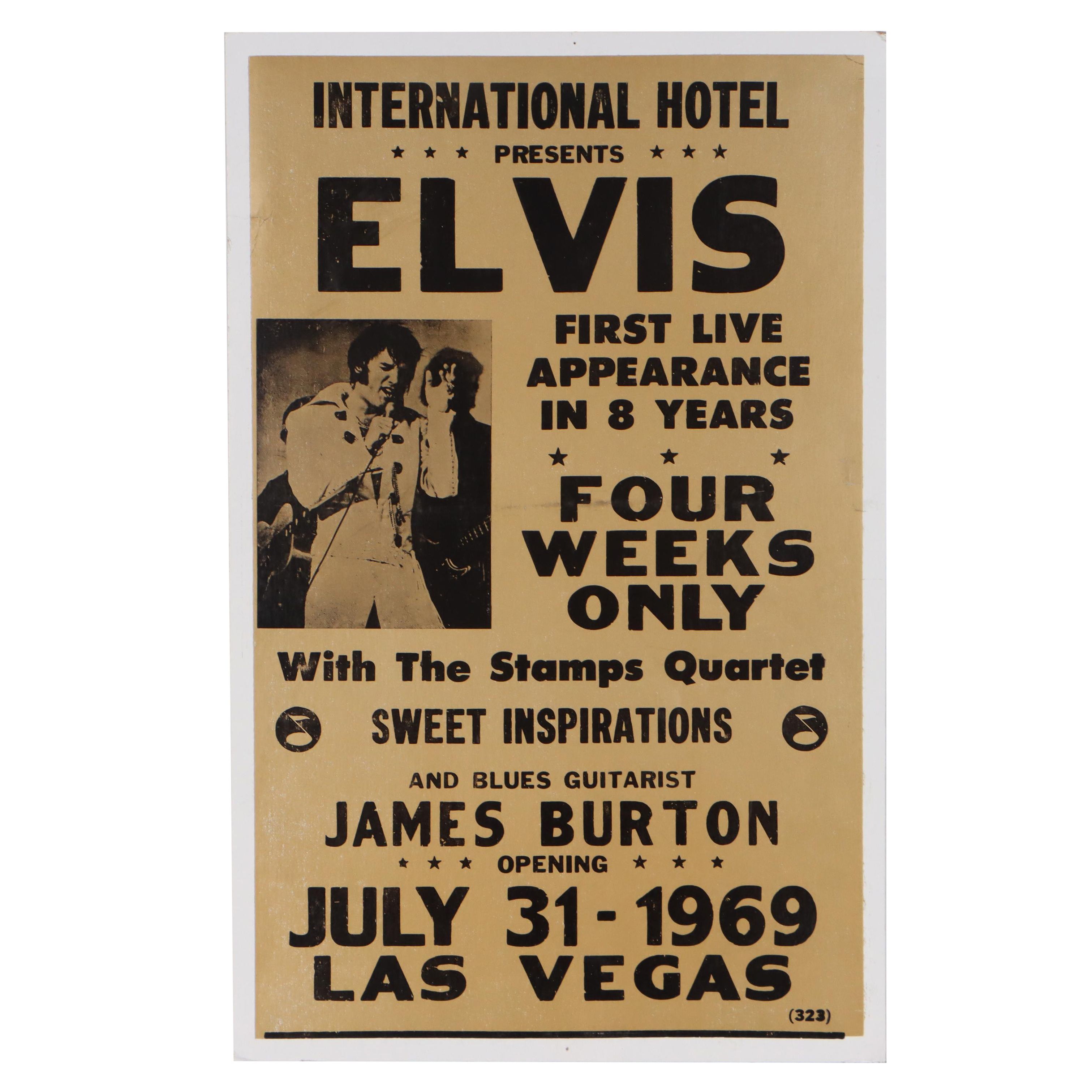 Elvis Concert Poster For International Hotel, Las Vegas