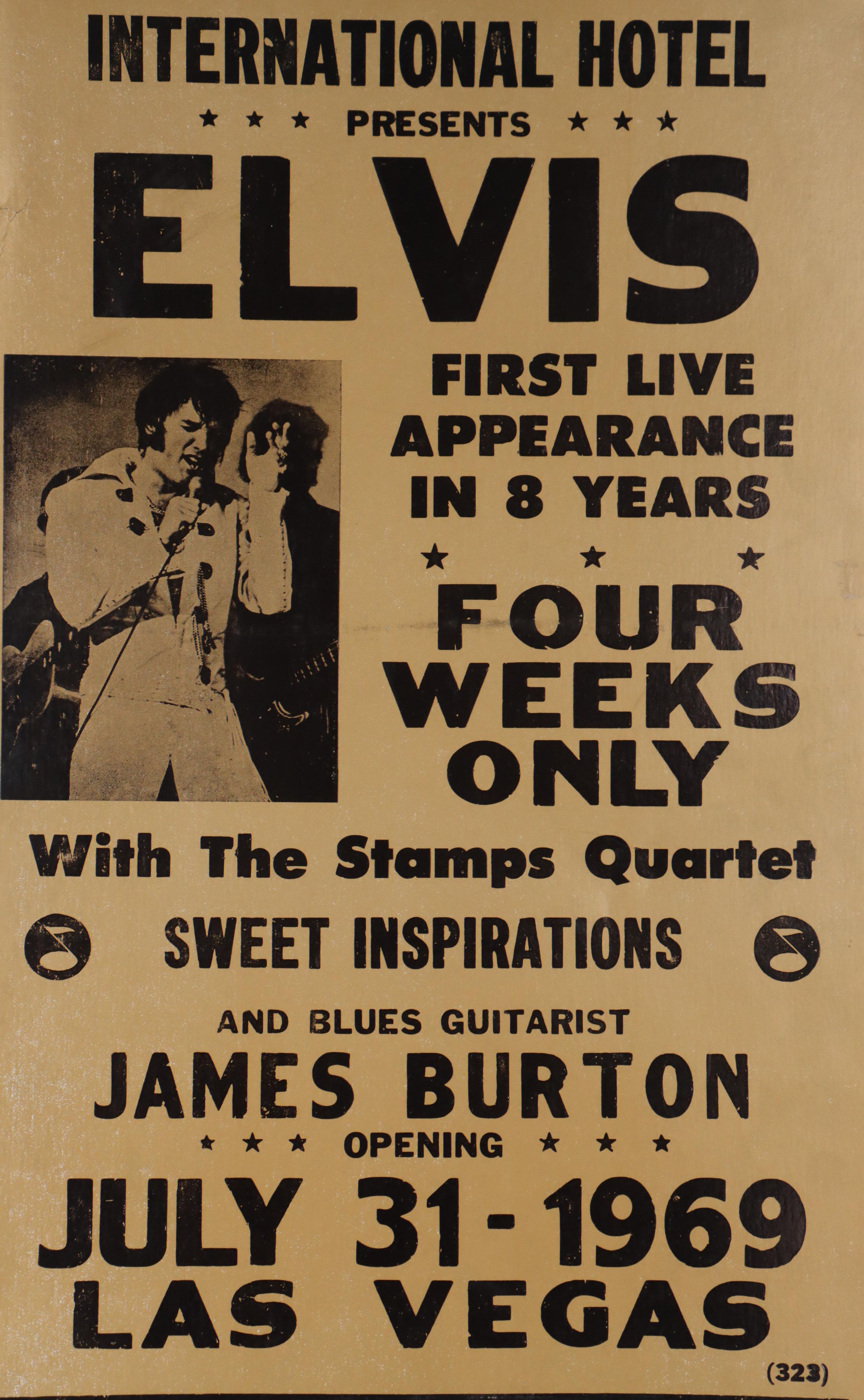 Elvis Concert Poster For International Hotel, Las Vegas