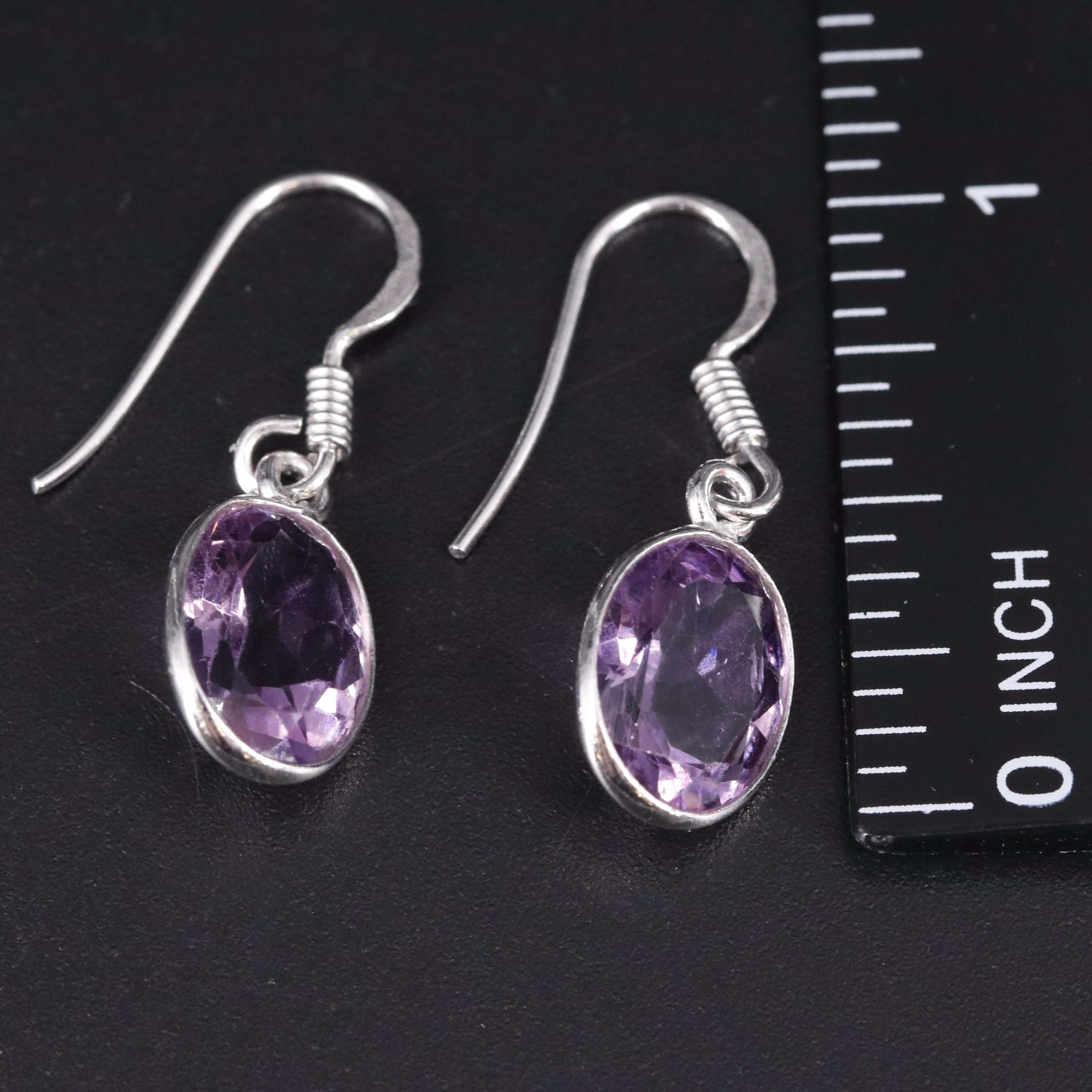 Sterling Silver Gemstone Drop Earrings