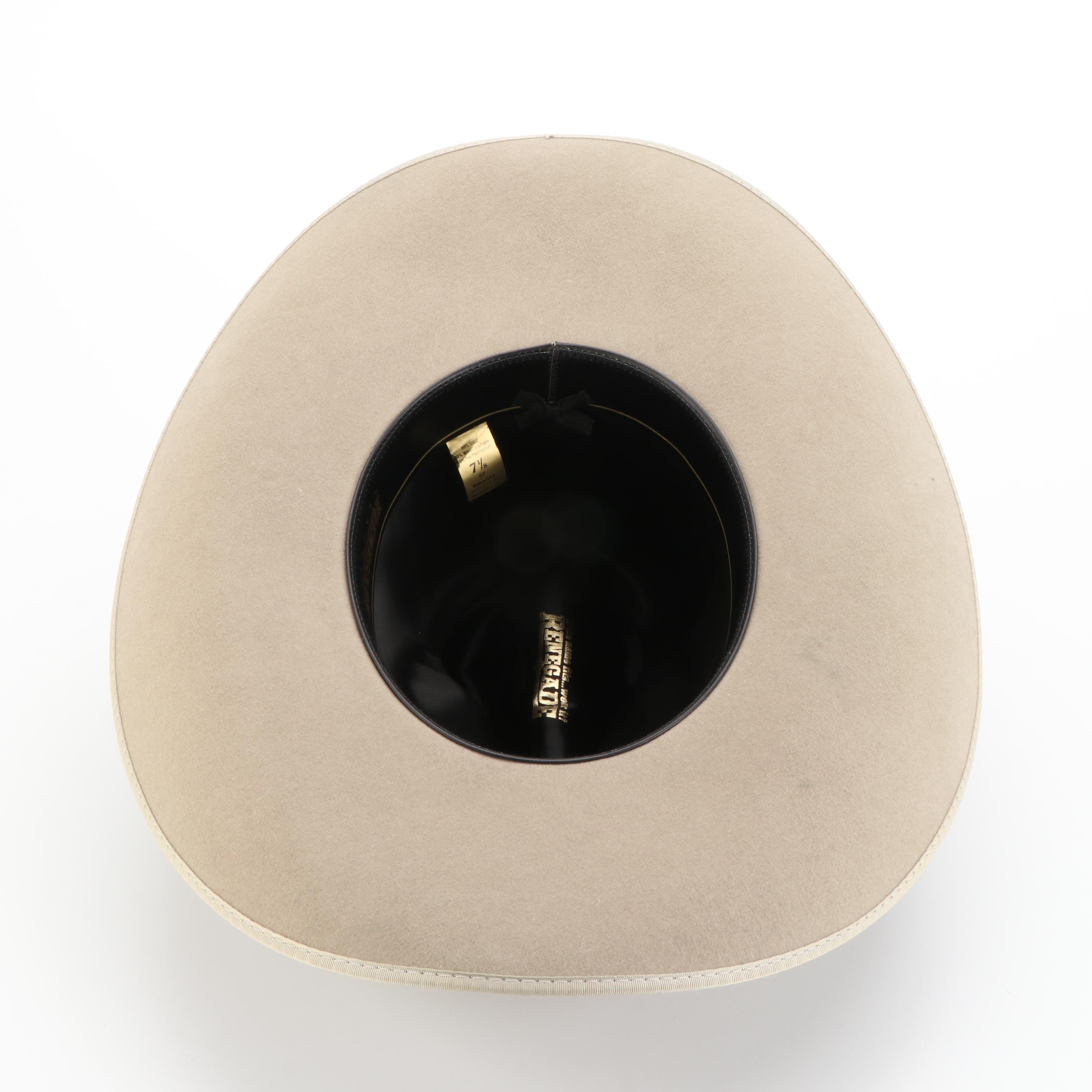 Renegade Western Hat in 2X Fur Felt and Grosgrain Ribbon Trim with Box