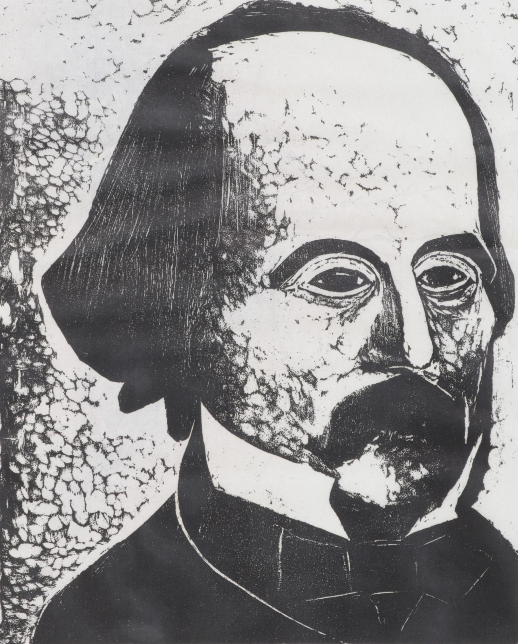 Sidney Chafetz Portrait Woodcut "Hawthorne," 1964