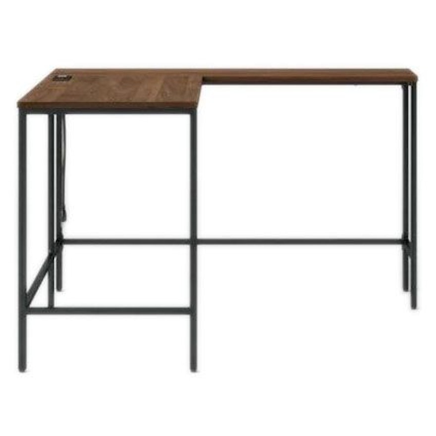 Project 62 Loring Walnut-Finished and Black Metal L-Shaped Desk