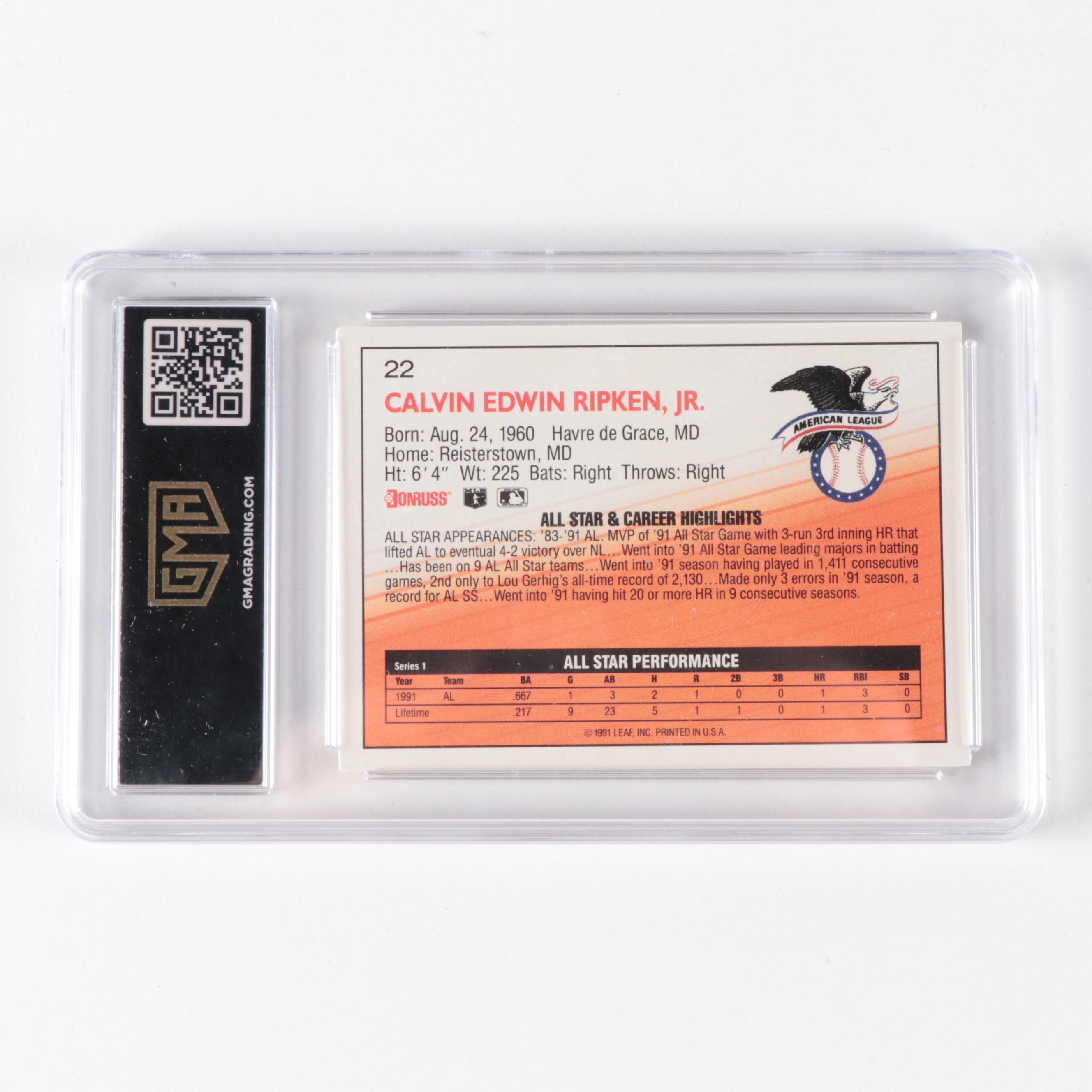 1992 Donruss Slabbed Cal Ripken #22 All-Star Baseball Card