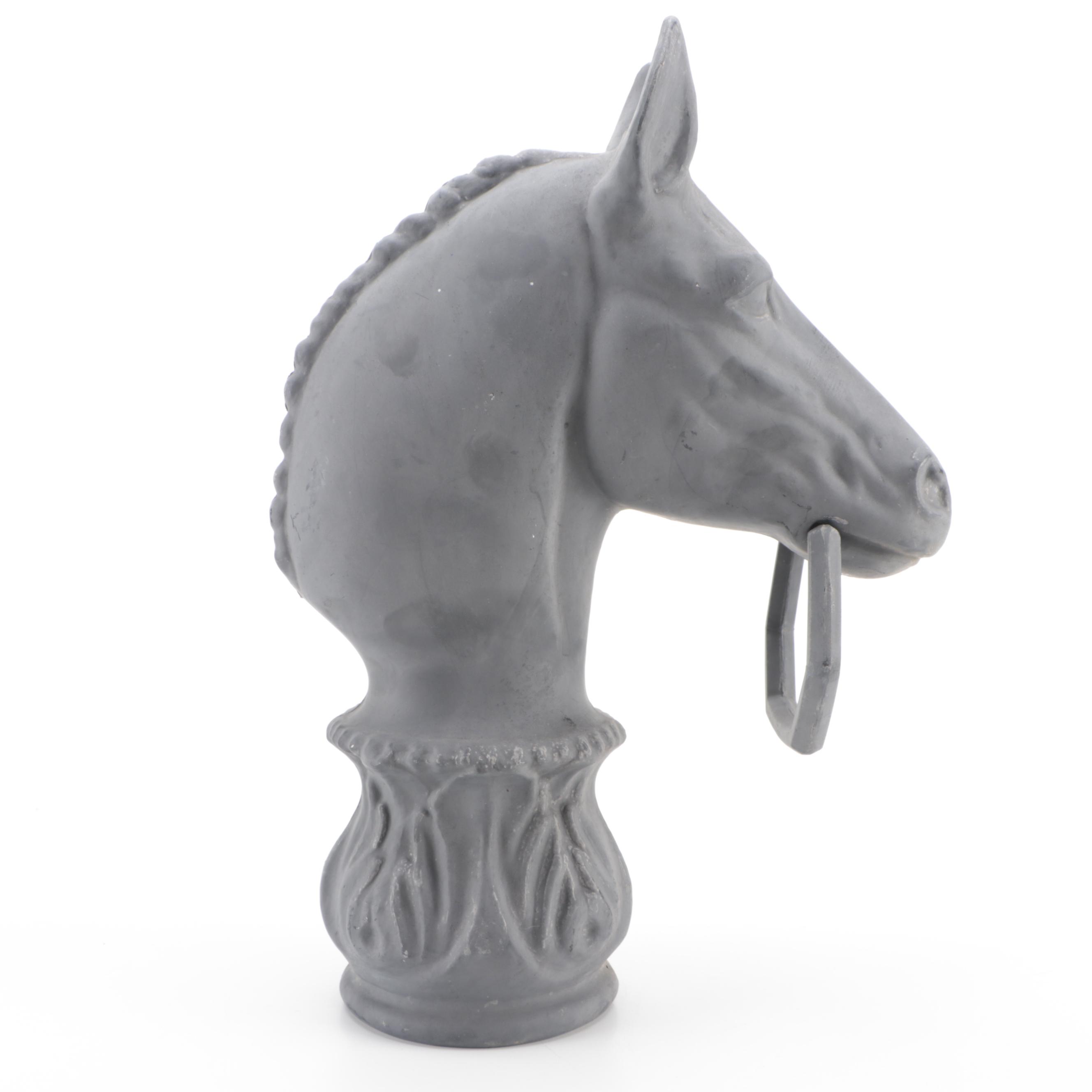 Metal and Cast Iron Horse Head Hitching Post Toppers