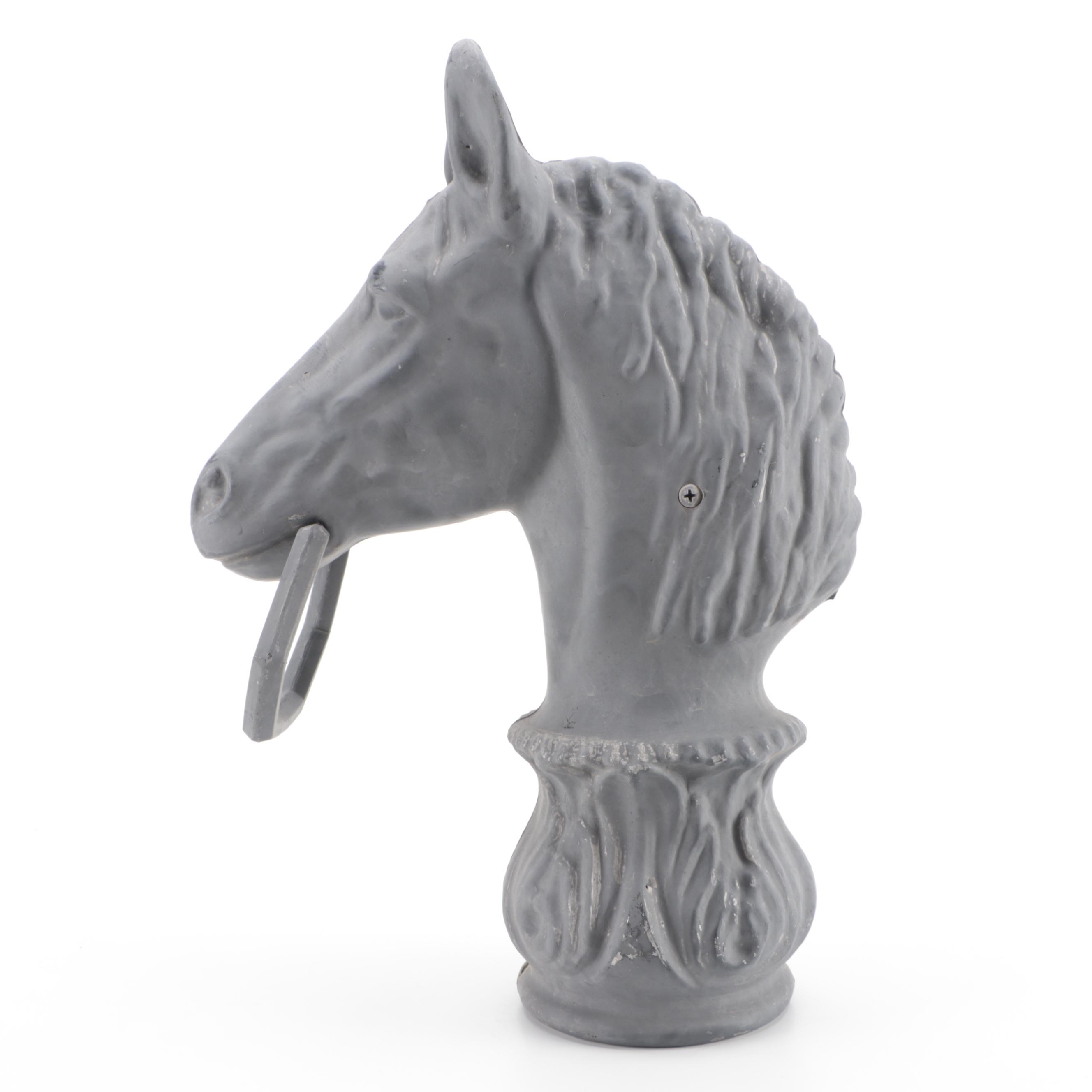 Metal and Cast Iron Horse Head Hitching Post Toppers
