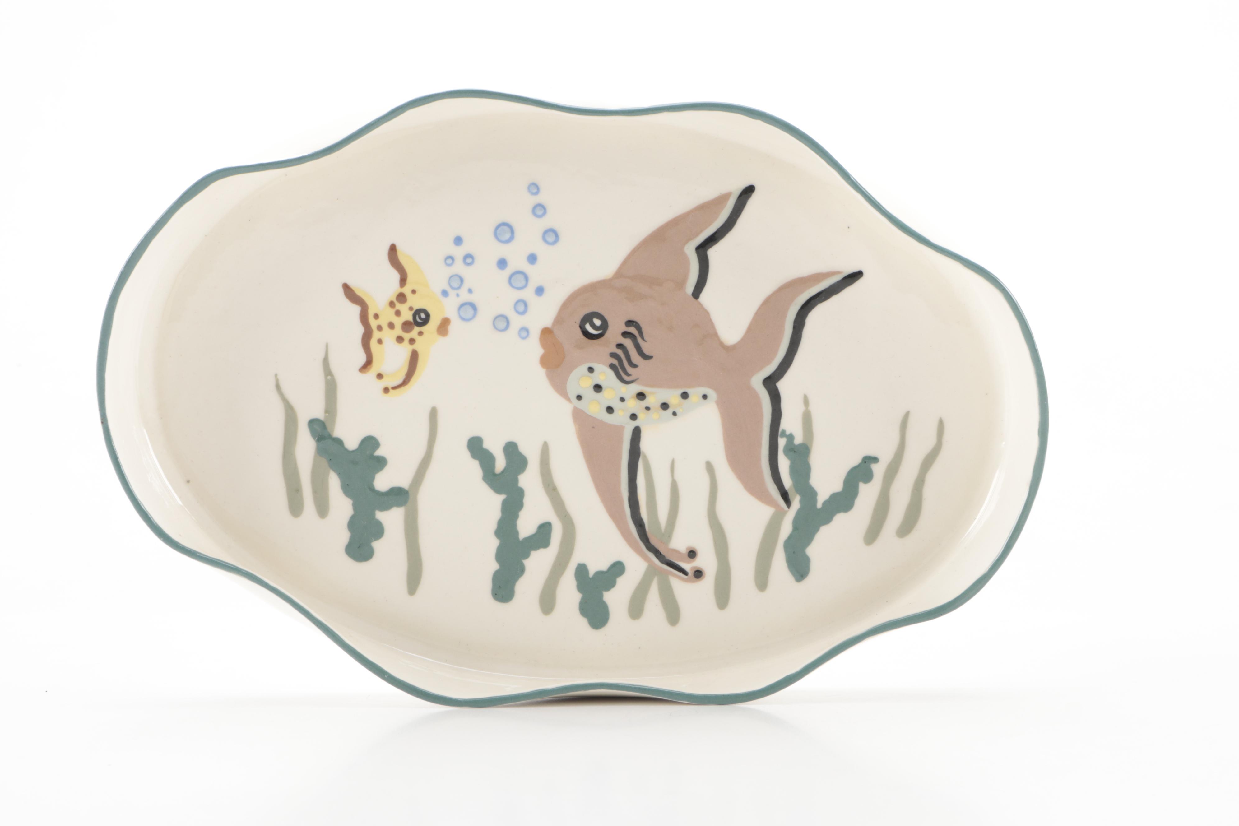 Gabriel Pasadena Pottery Winfield Pitcher with West Coast Pottery Tray