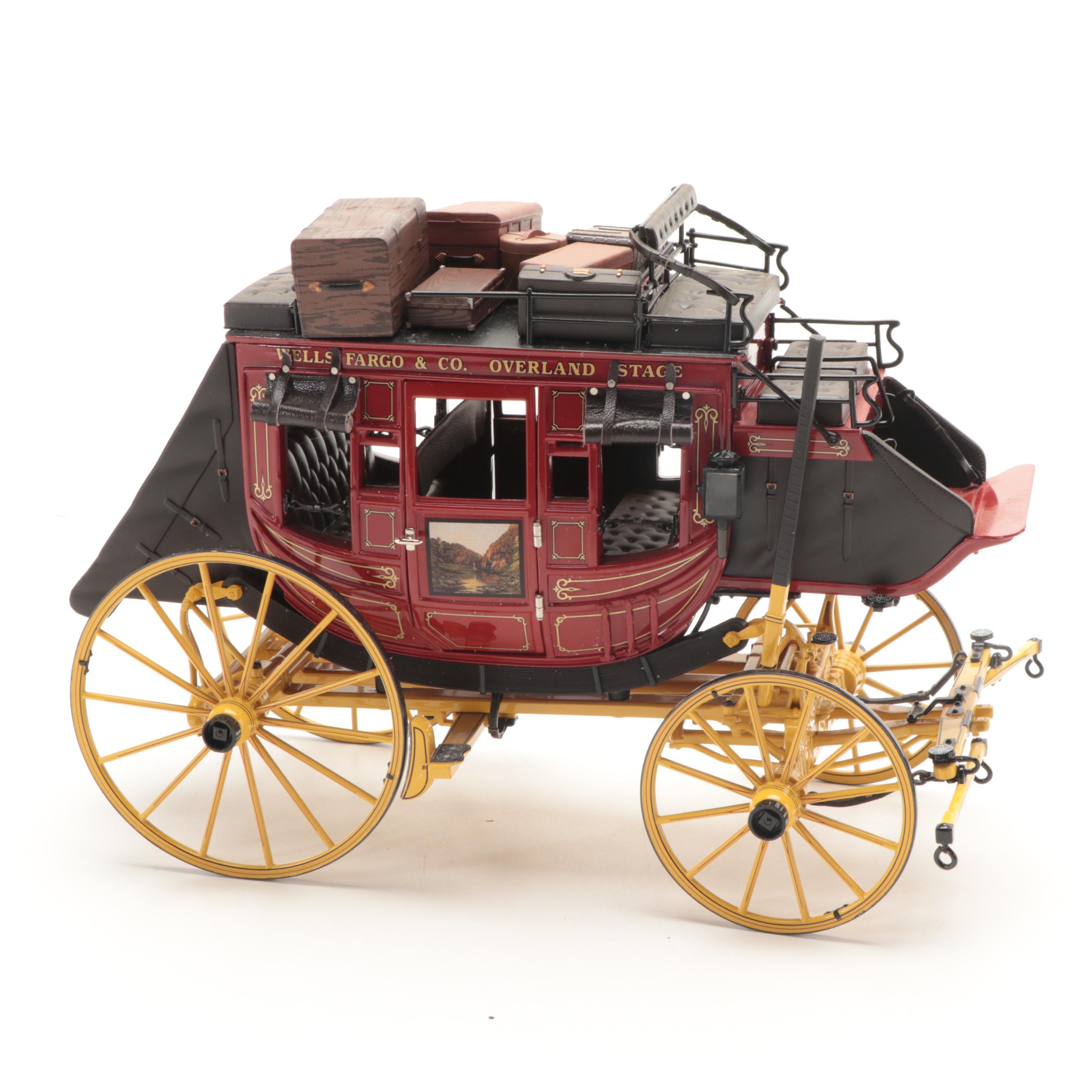 Franklin Mint Wells Fargo & Co Diecast Overland Stagecoach with Other