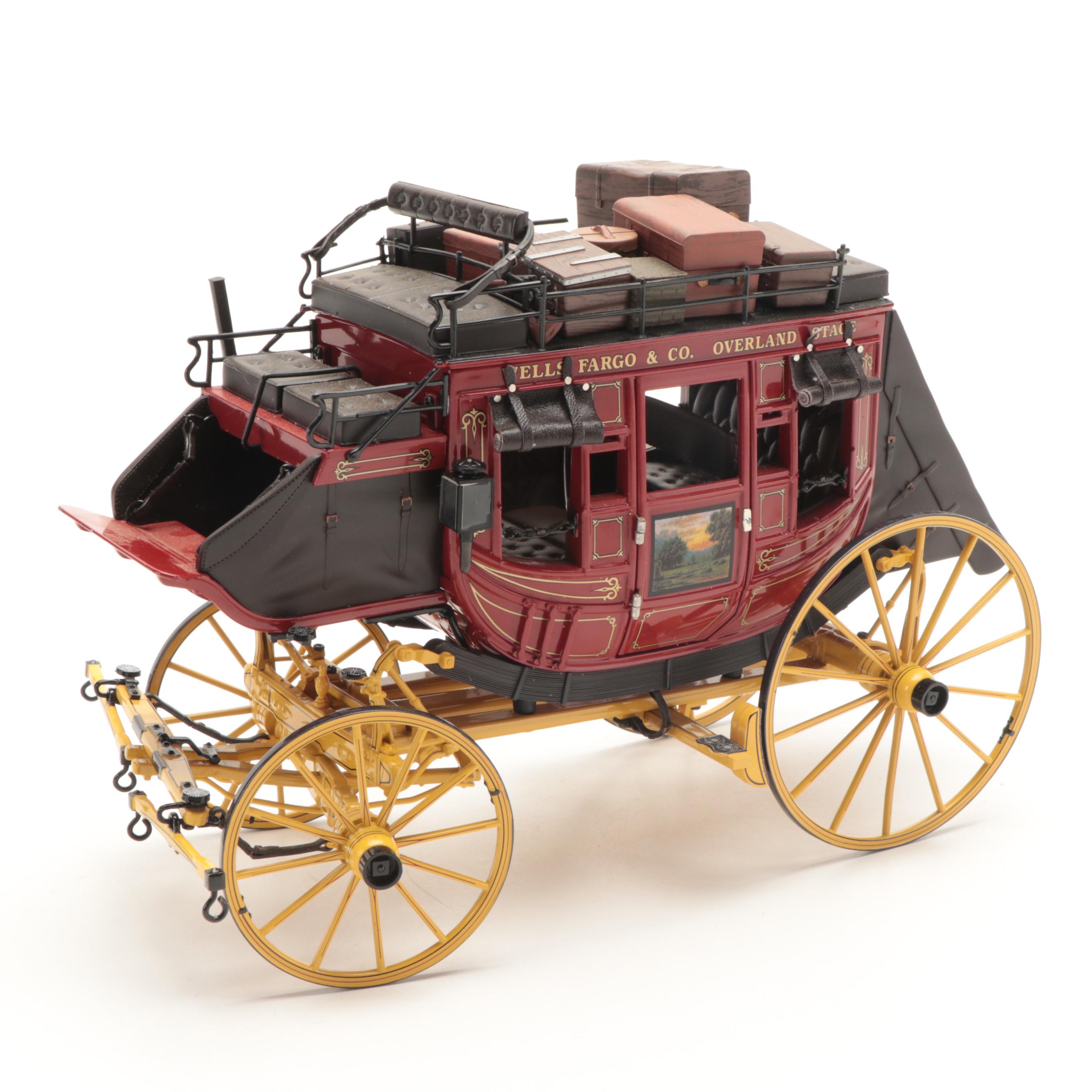 Franklin Mint Wells Fargo & Co Diecast Overland Stagecoach with Other
