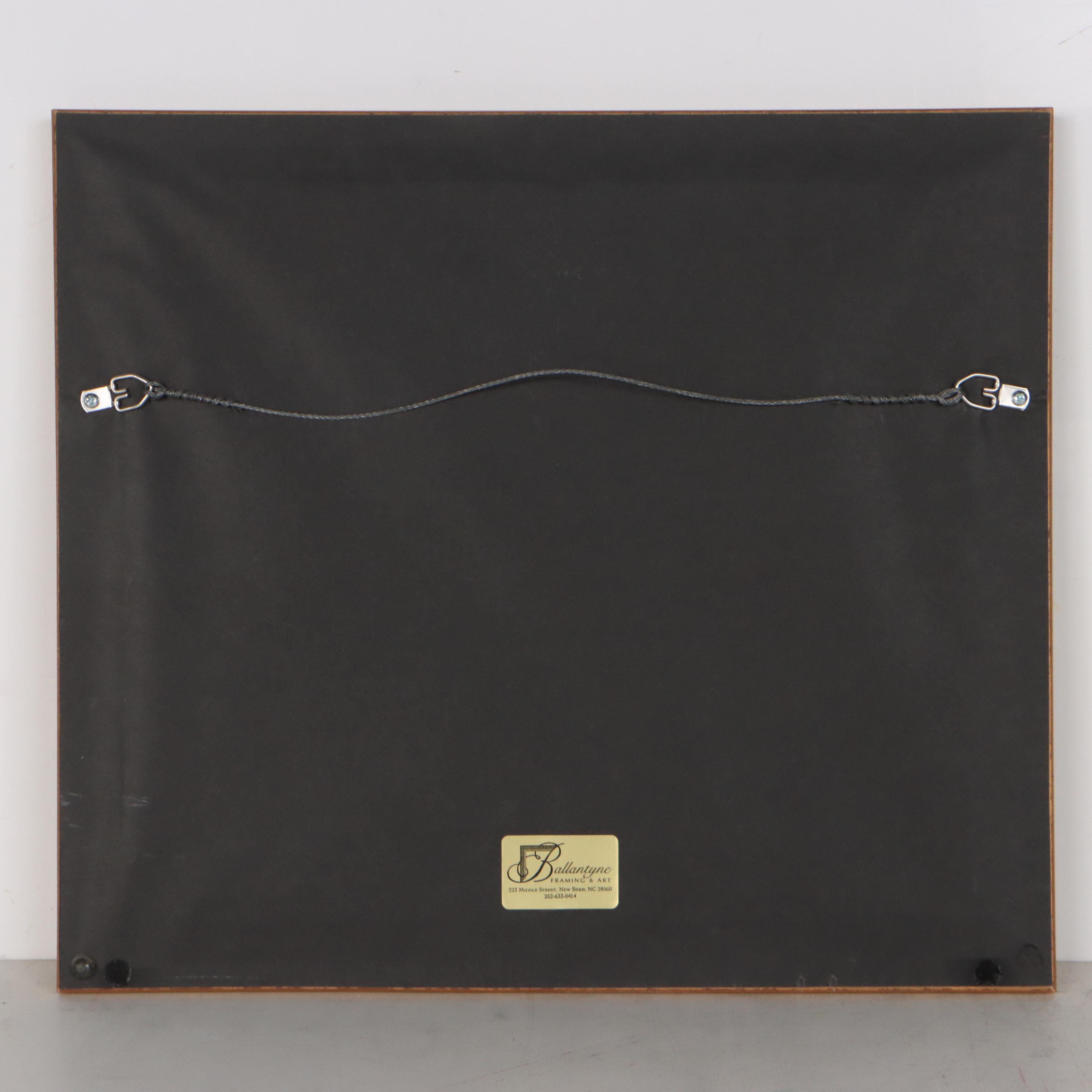 Steve T. Goione Hand-Colored Ink Drawing of Yacht