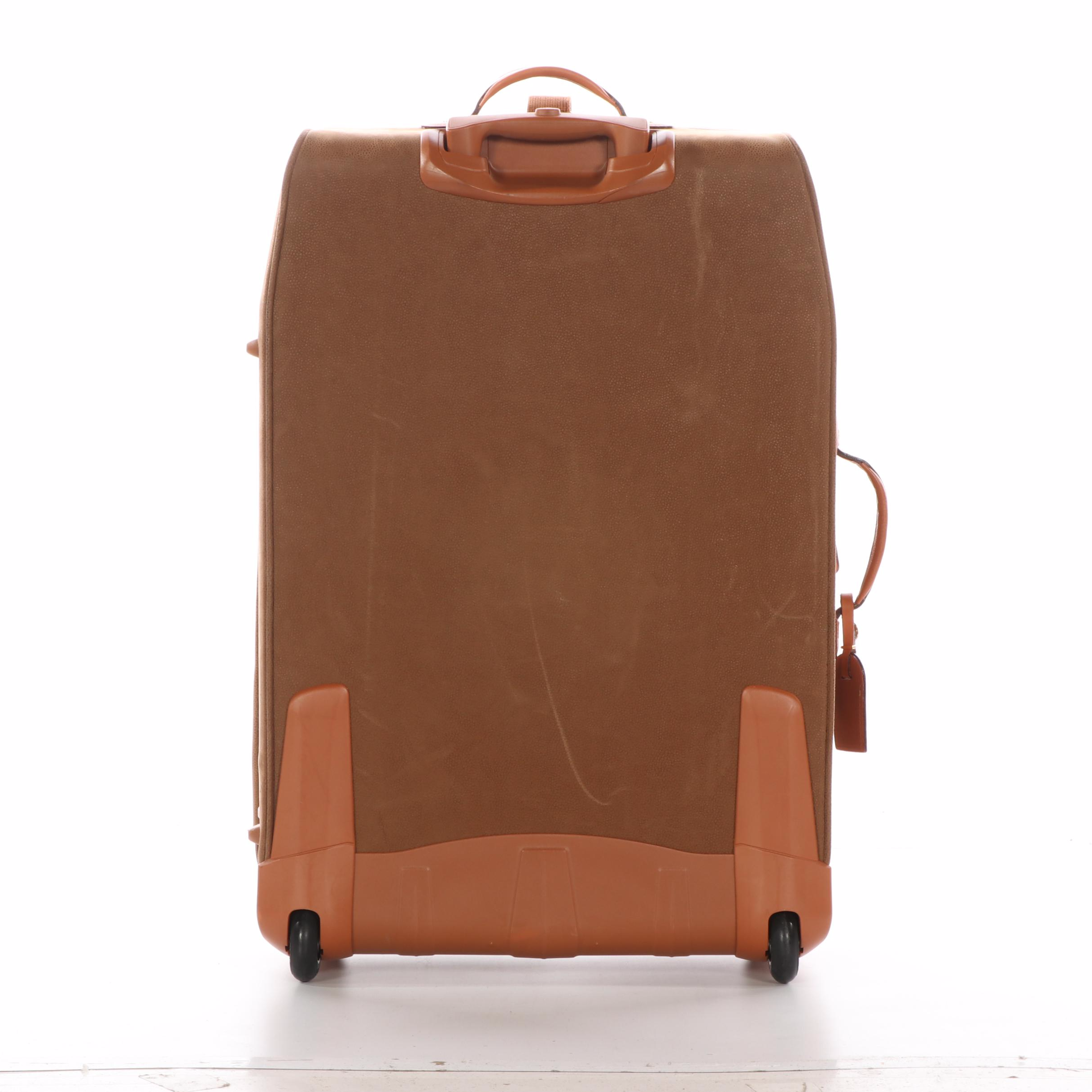 Bric's Life Collection 28" Wheeled Suitcase in Sueded Coated Canvas and Leather