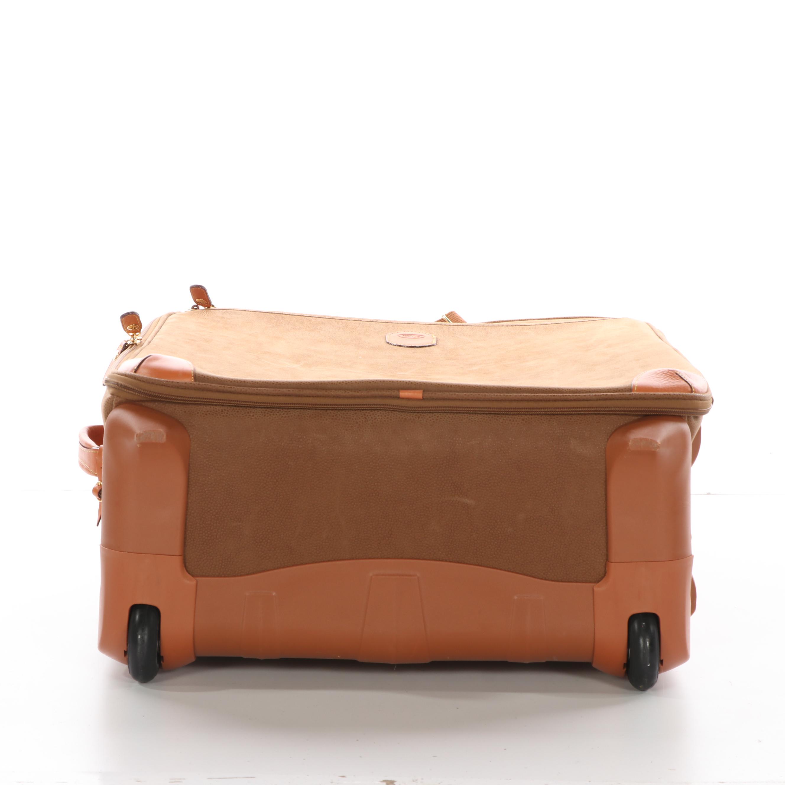 Bric's Life Collection 28" Wheeled Suitcase in Sueded Coated Canvas and Leather