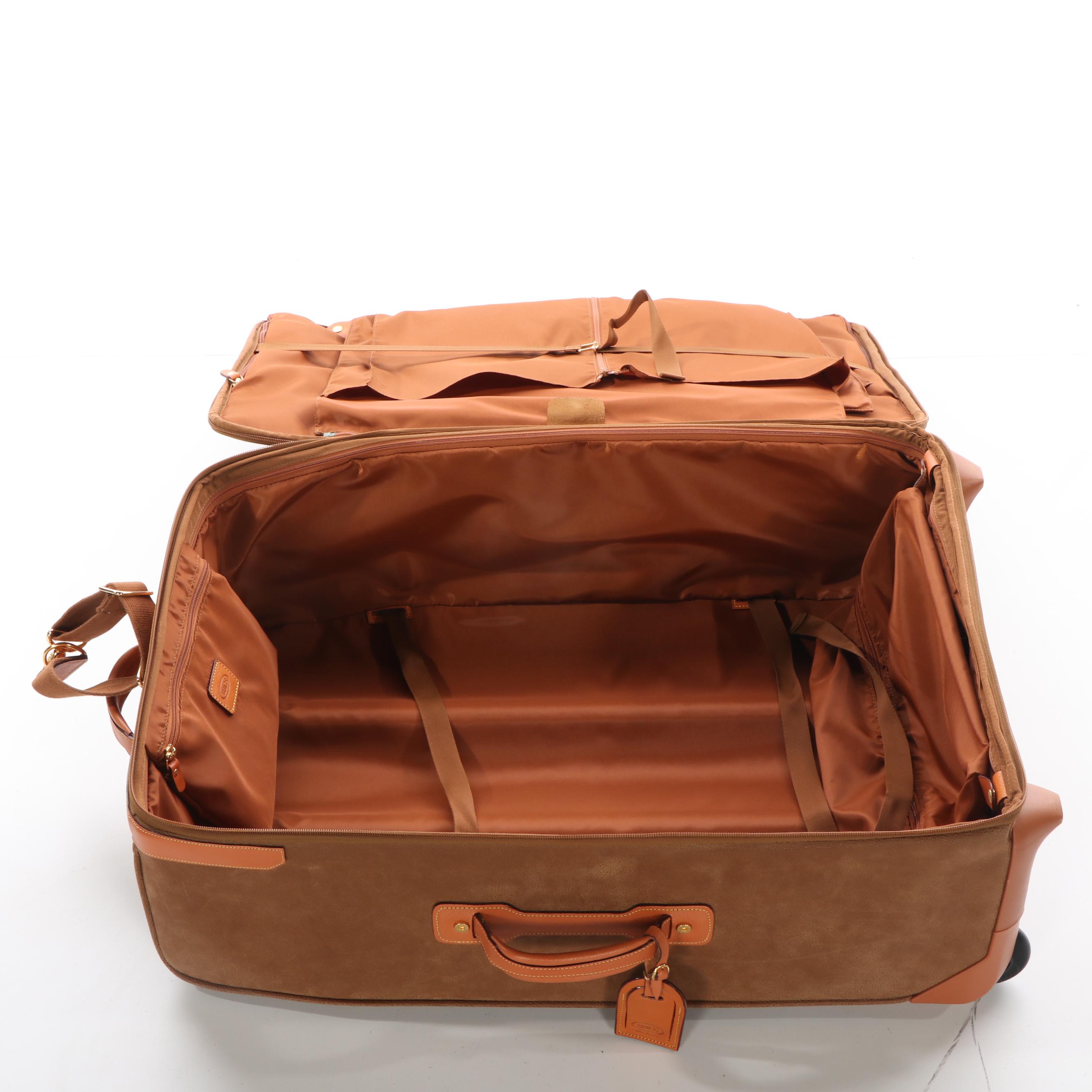 Bric's Life Collection 28" Wheeled Suitcase in Sueded Coated Canvas and Leather