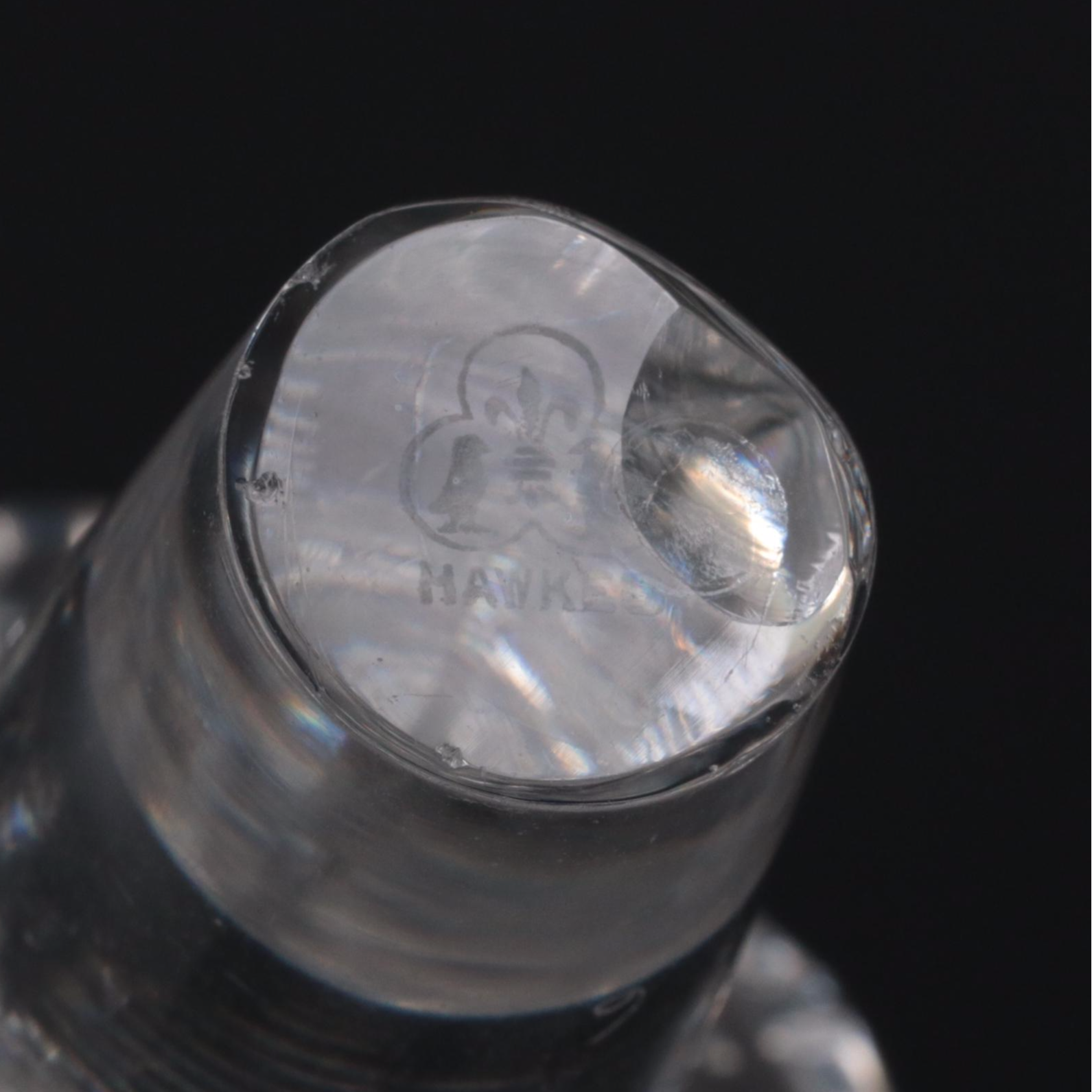 Hawkes Stars and Fans Cut Glass Claret Jug with Stopper