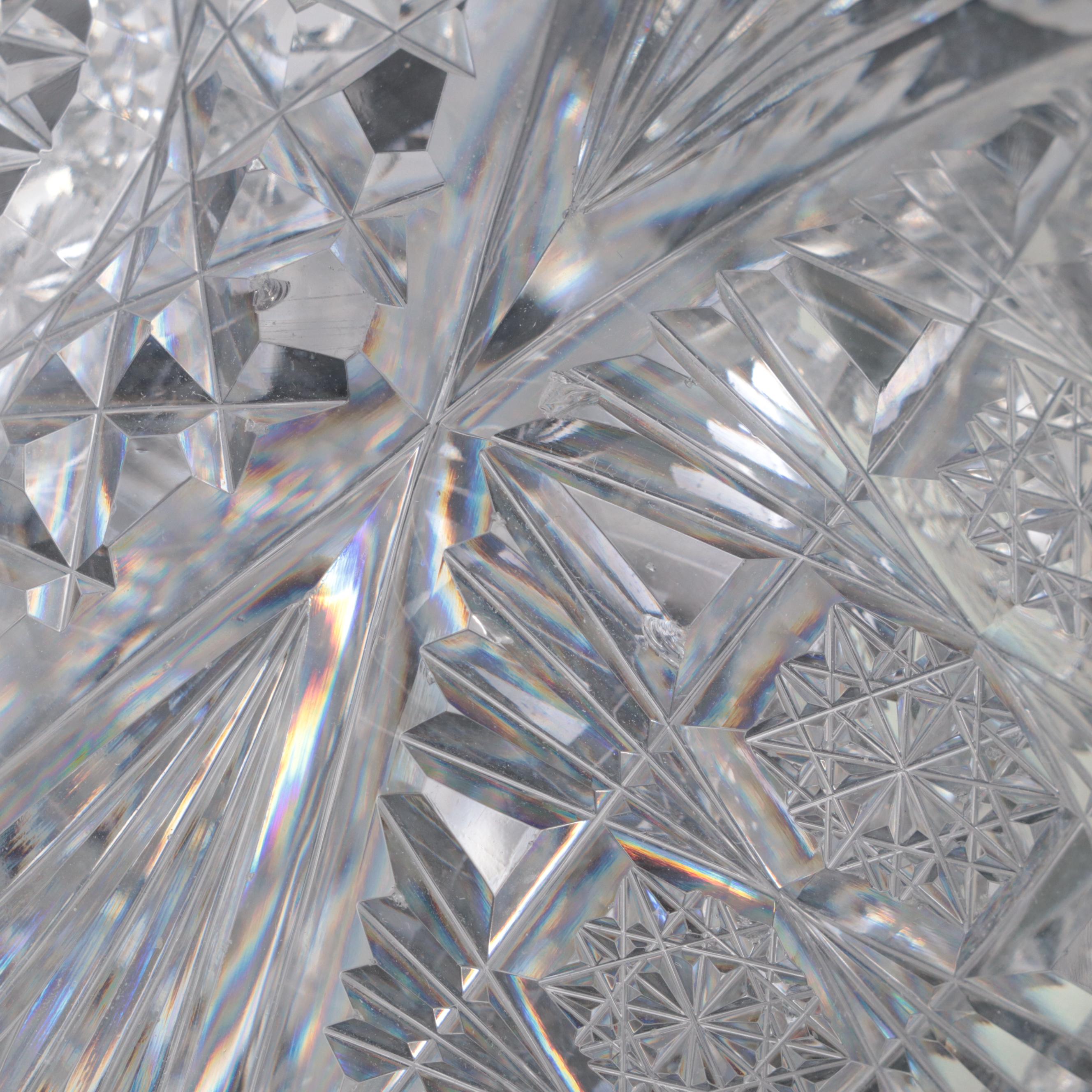 Hawkes Stars and Fans Cut Glass Claret Jug with Stopper