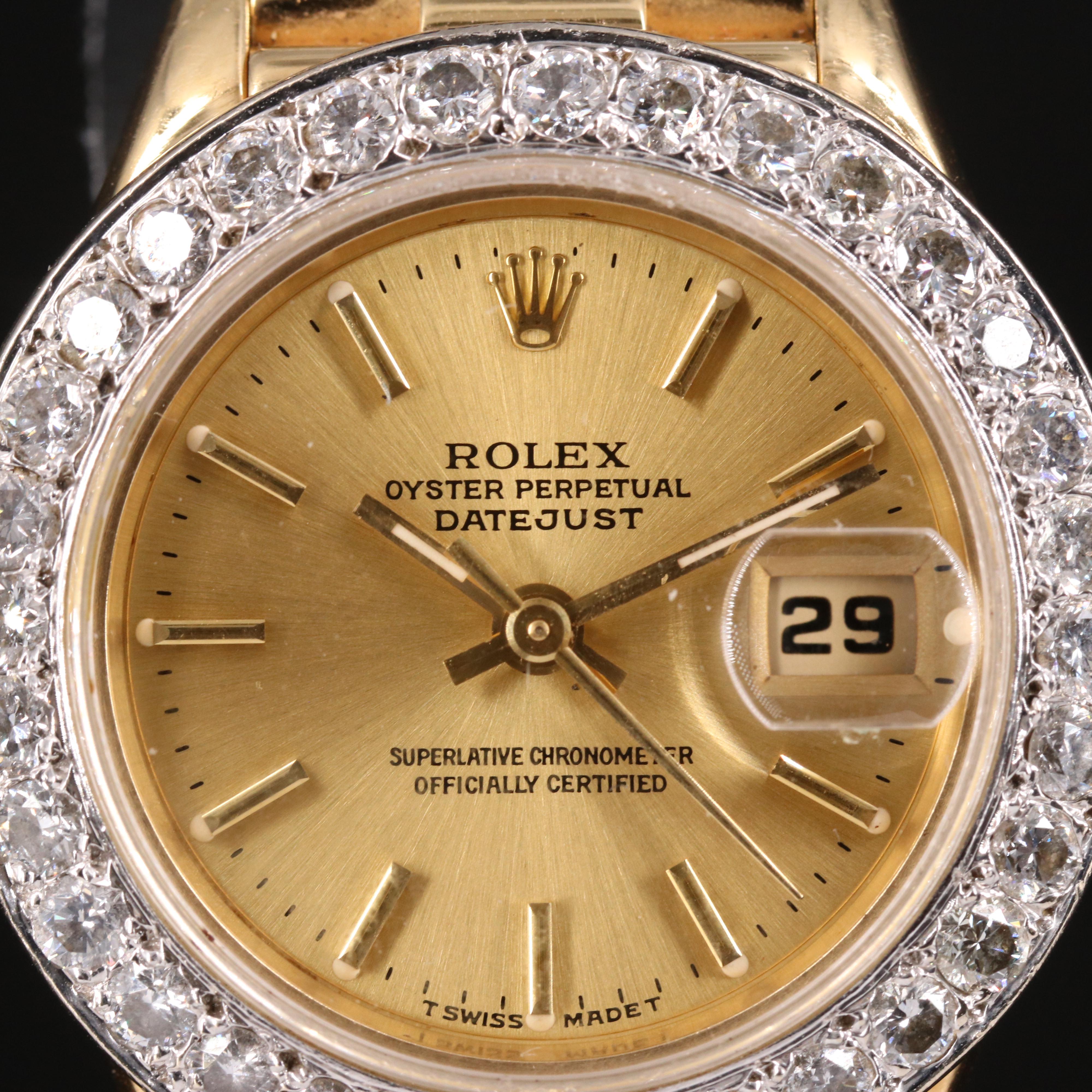 1996 Rolex Presidential Datejust 1.44 CTW Diamond Bezel and 18K Watch