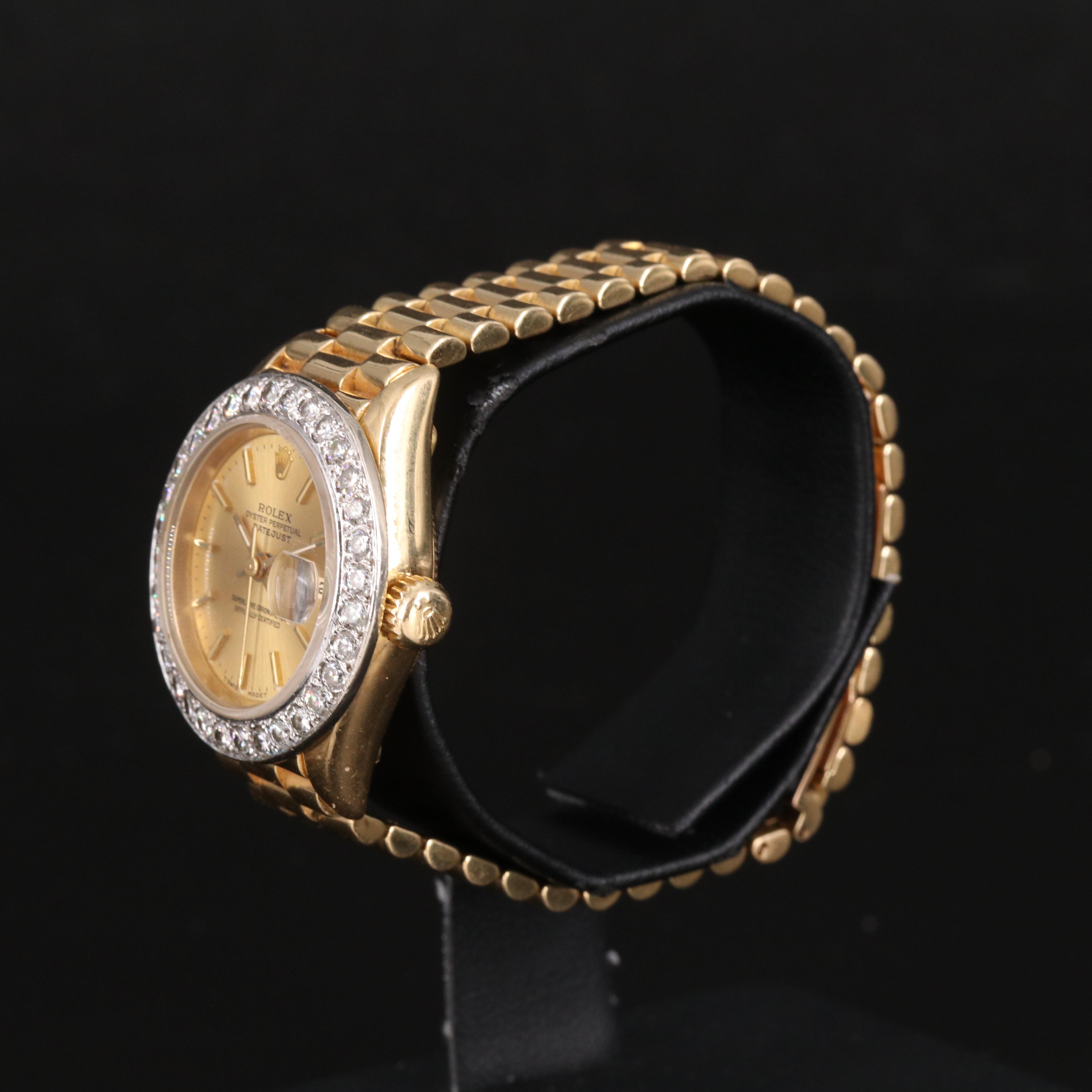 1996 Rolex Presidential Datejust 1.44 CTW Diamond Bezel and 18K Watch