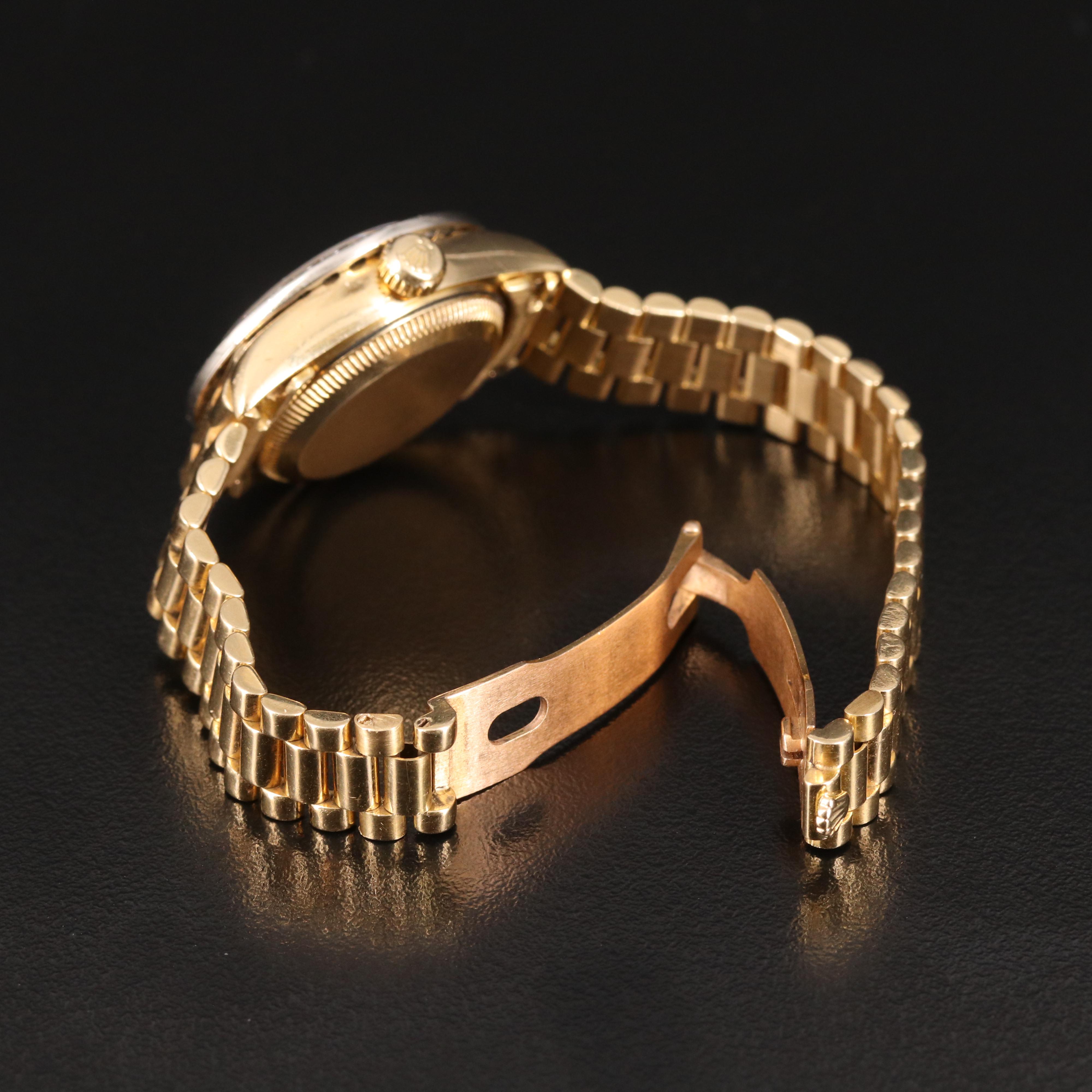 1996 Rolex Presidential Datejust 1.44 CTW Diamond Bezel and 18K Watch