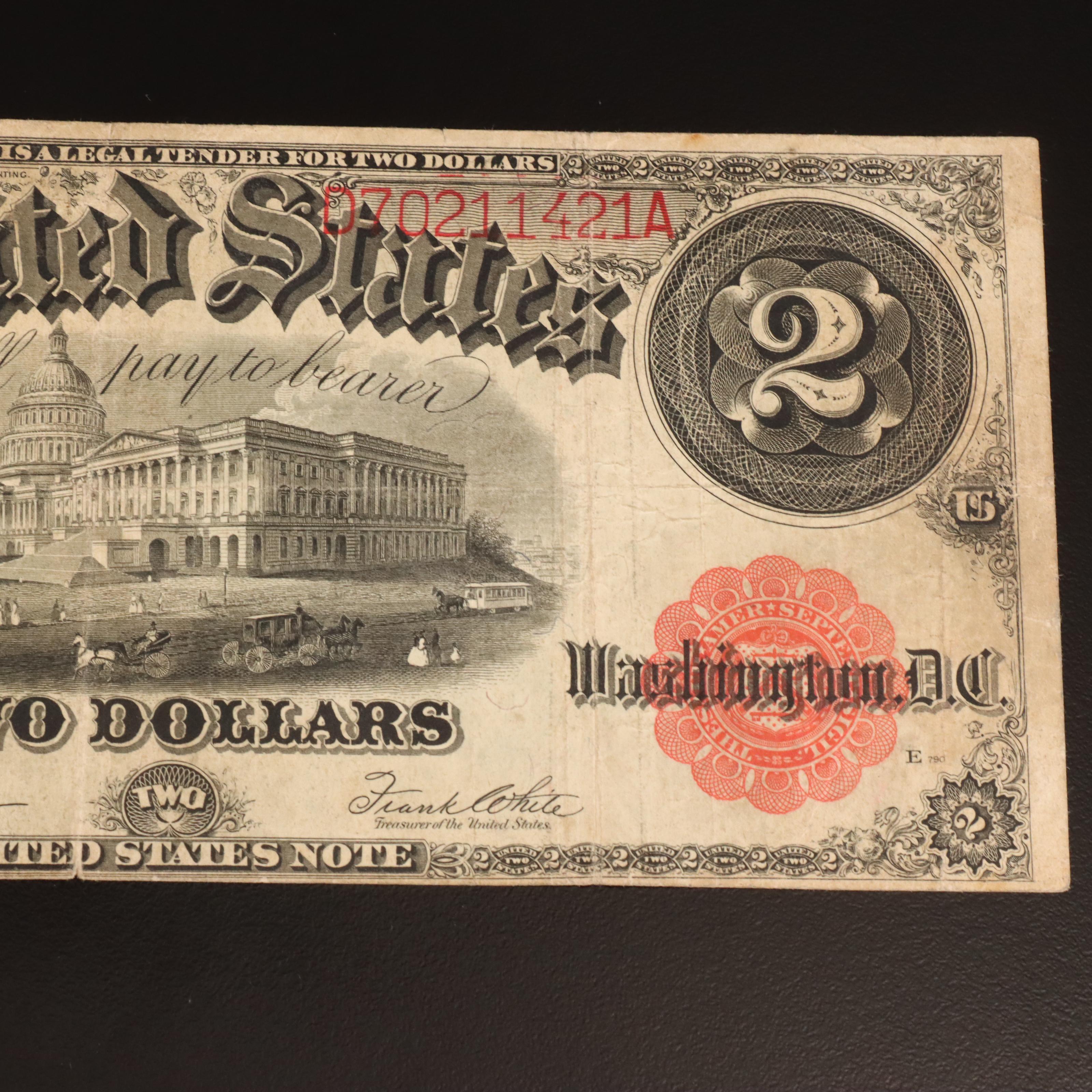 1917 Two Dollar Legal Tender Bank Note