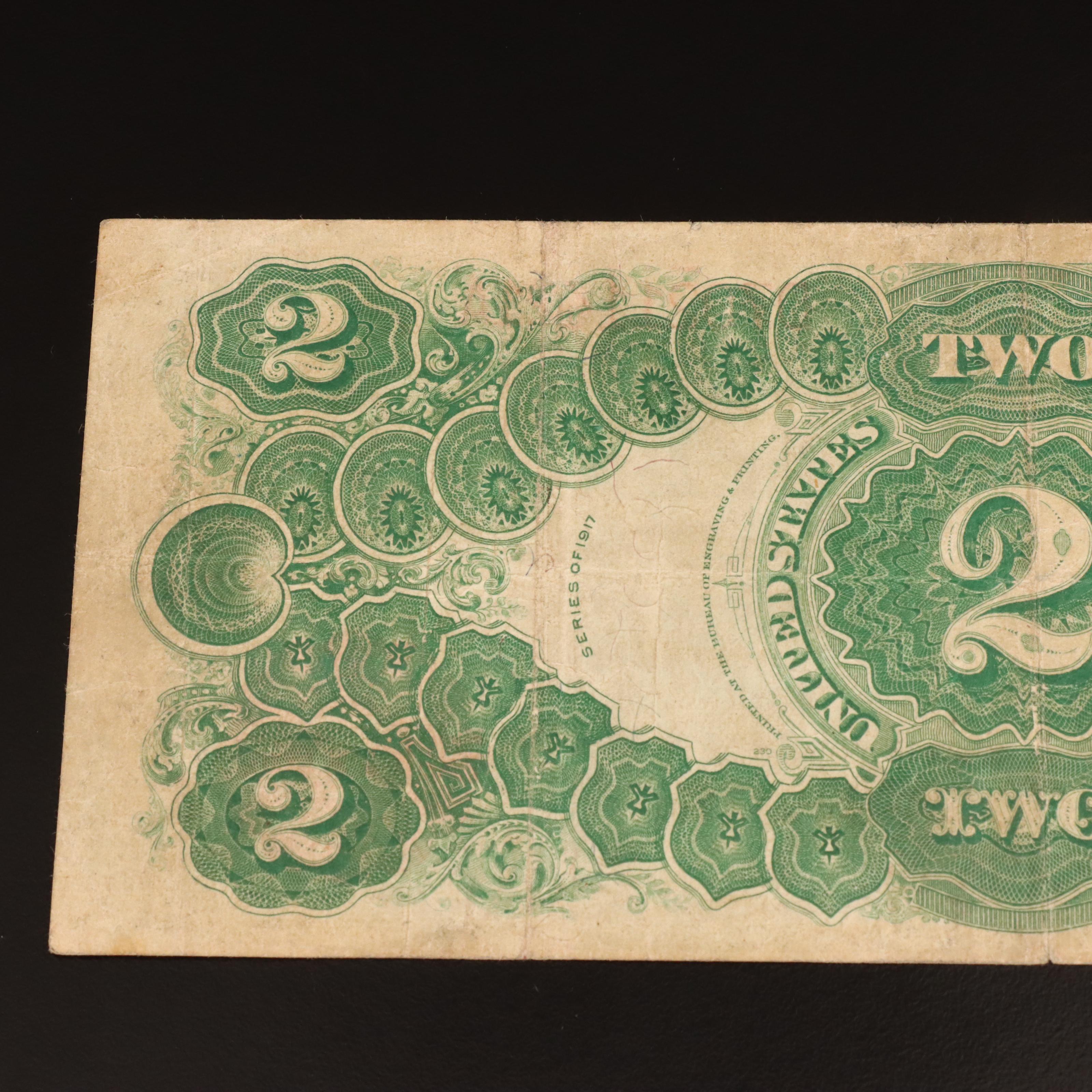 1917 Two Dollar Legal Tender Bank Note