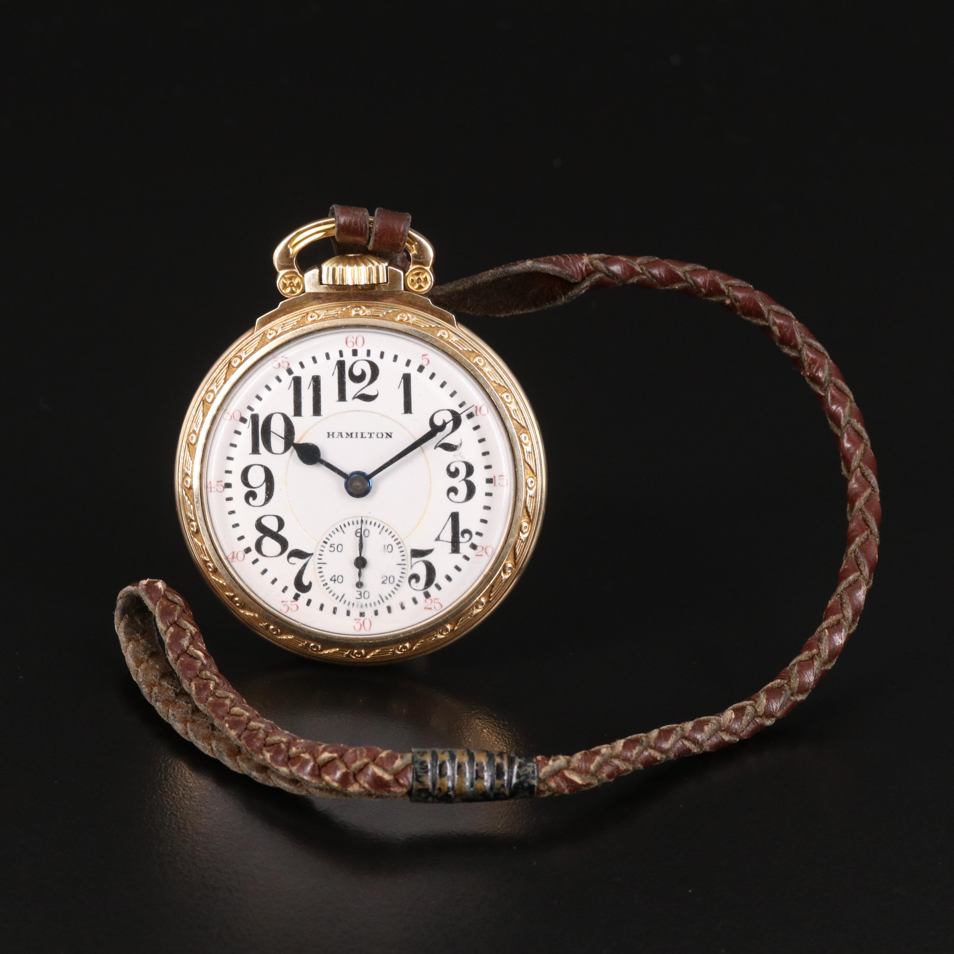 1941 - 1942 Hamilton Gold Filled Railroad Grade Pocket Watch
