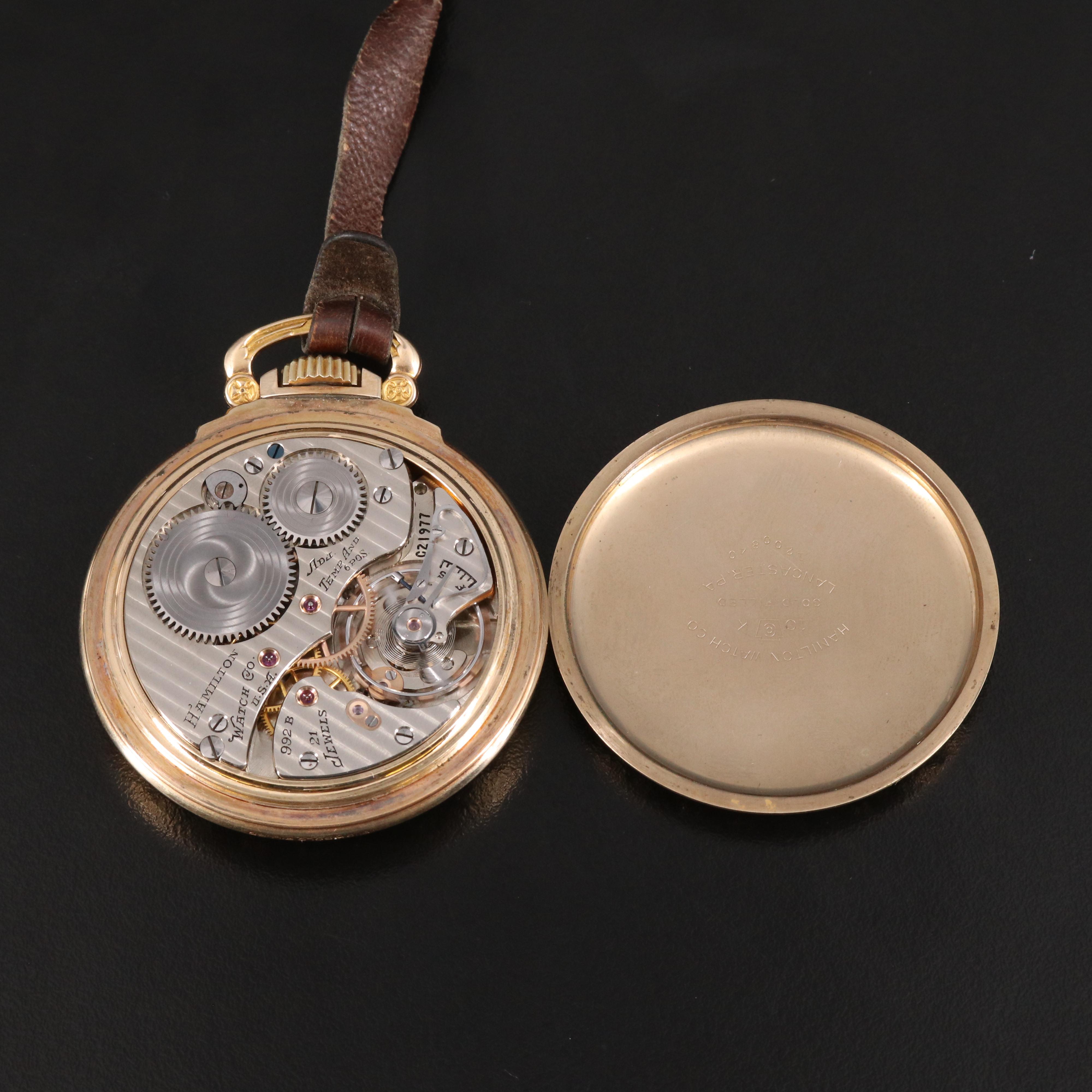 1941 - 1942 Hamilton Gold Filled Railroad Grade Pocket Watch
