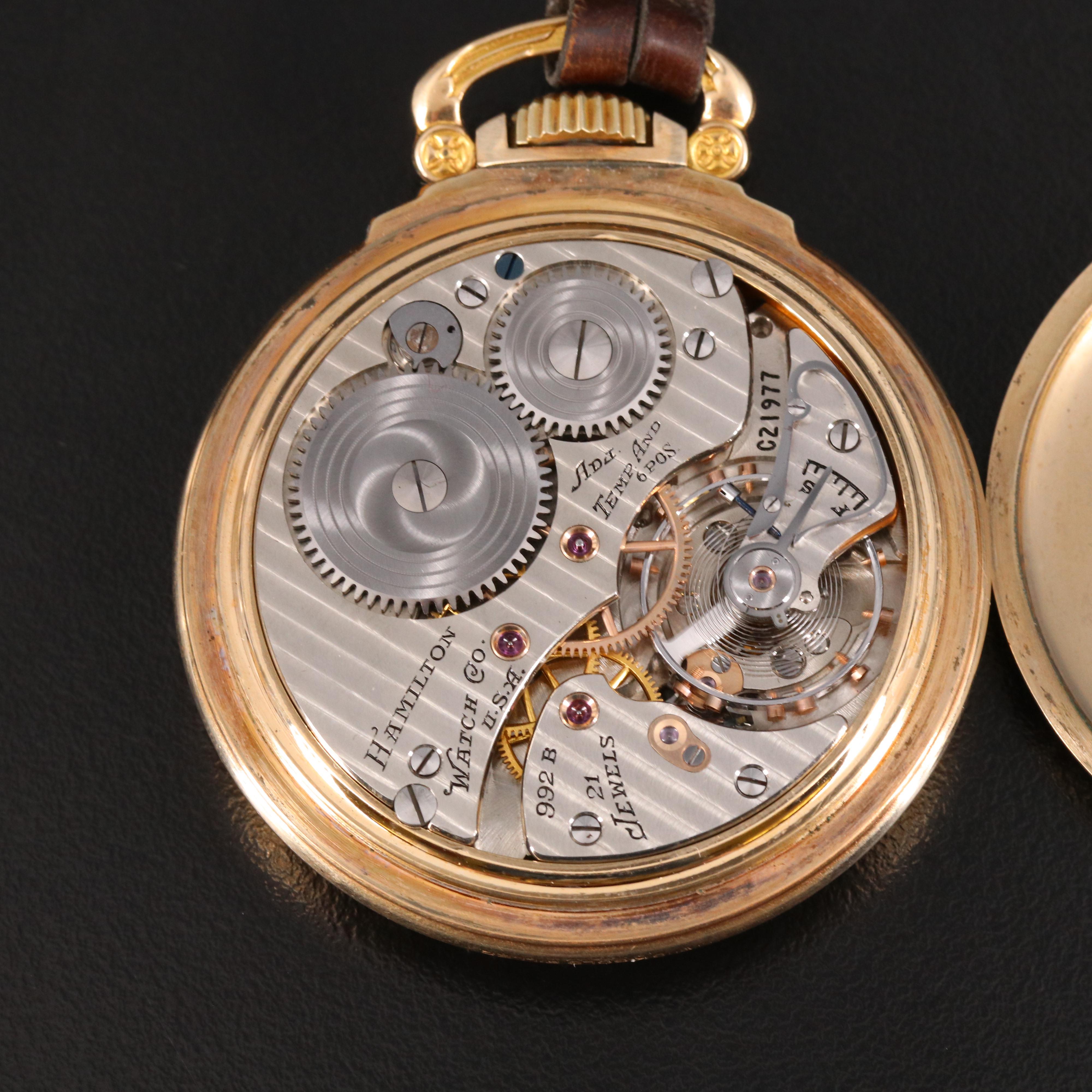 1941 - 1942 Hamilton Gold Filled Railroad Grade Pocket Watch