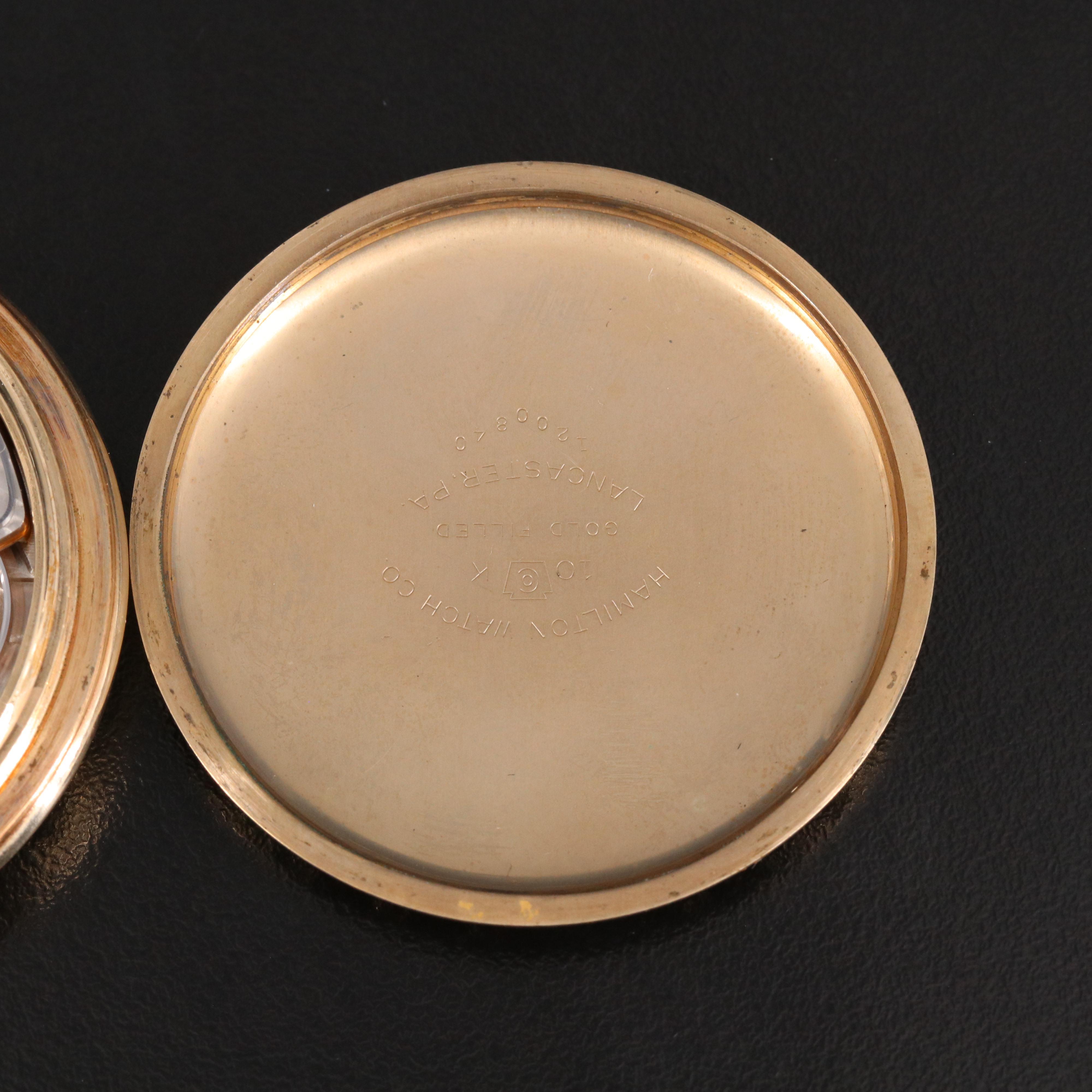 1941 - 1942 Hamilton Gold Filled Railroad Grade Pocket Watch