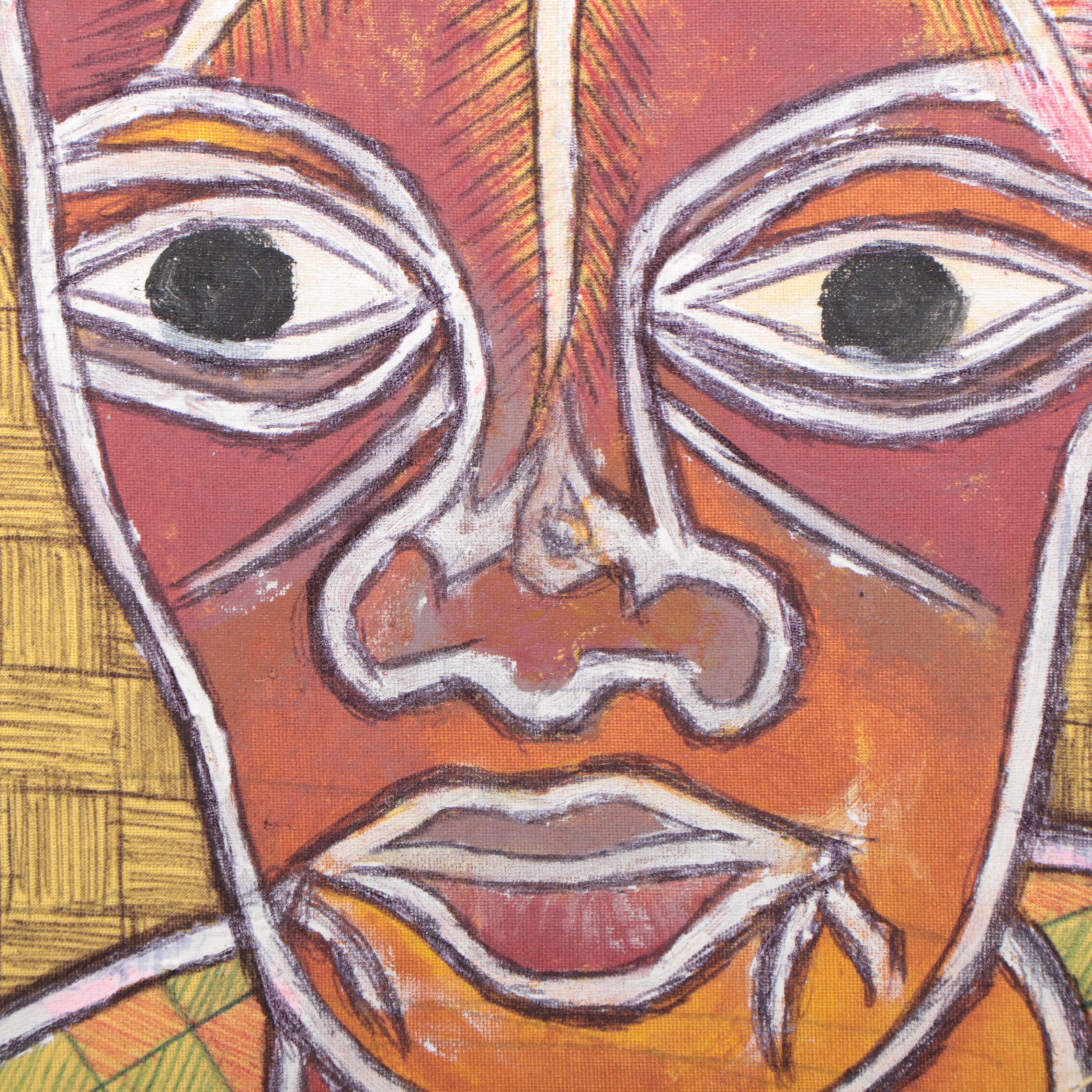 Kayode Buraimoh Figural Mixed Media Painting, 2013