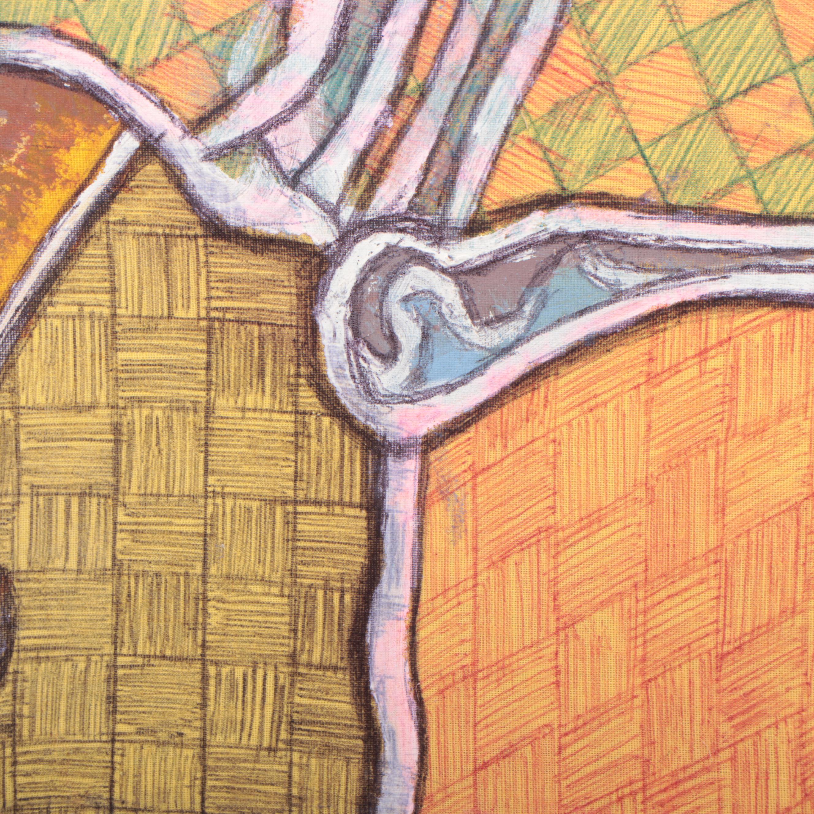 Kayode Buraimoh Figural Mixed Media Painting, 2013