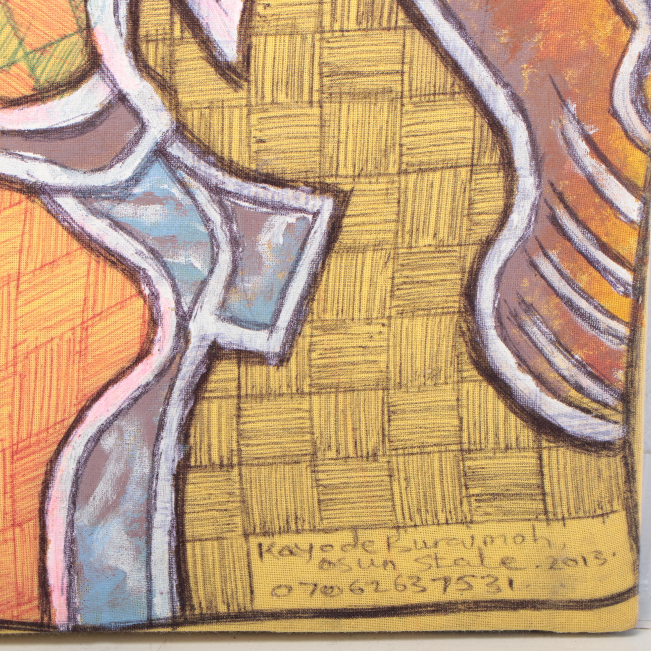 Kayode Buraimoh Figural Mixed Media Painting, 2013