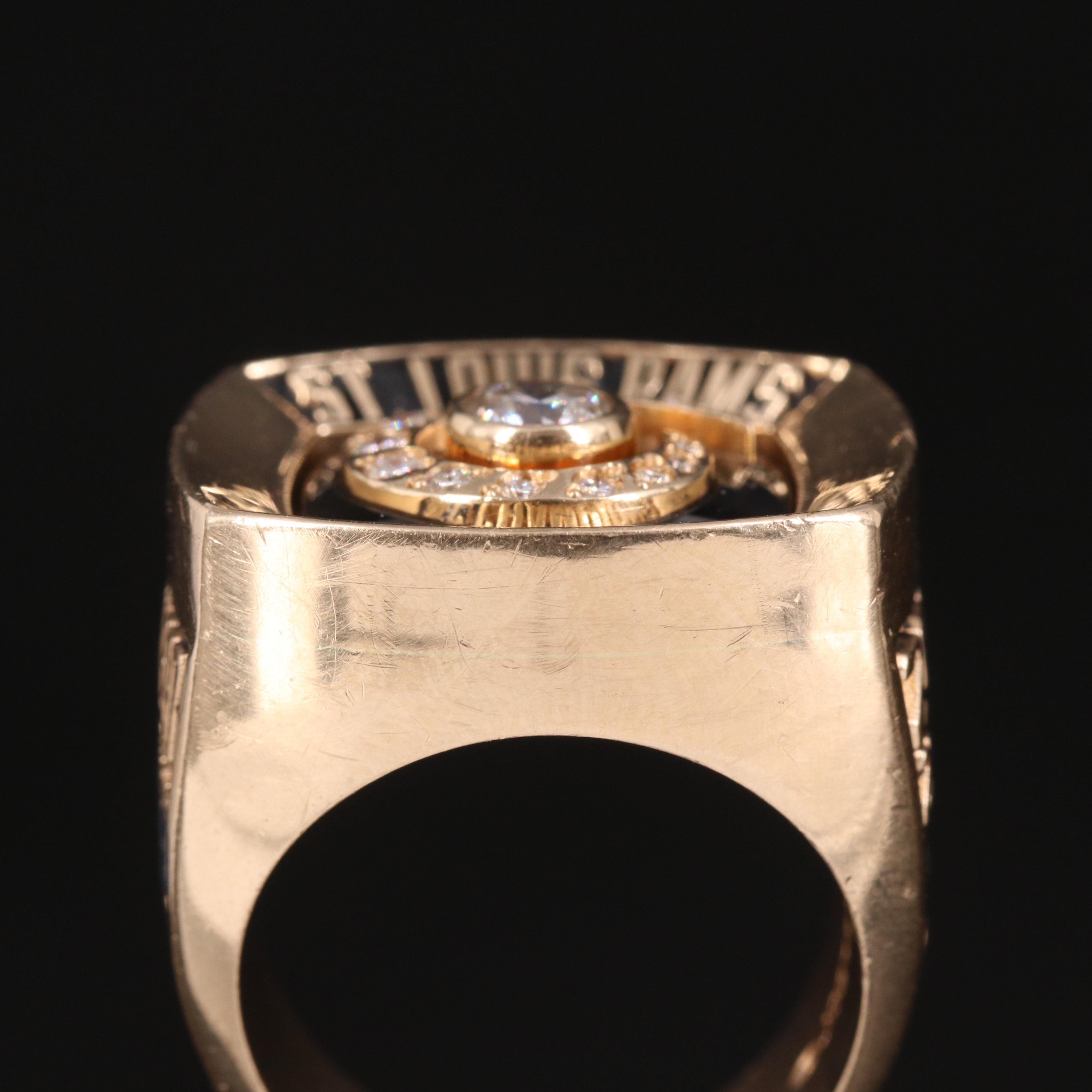 St. Louis Rams 2001 NFC Championship 14K 1.06 CTW Diamond Ring