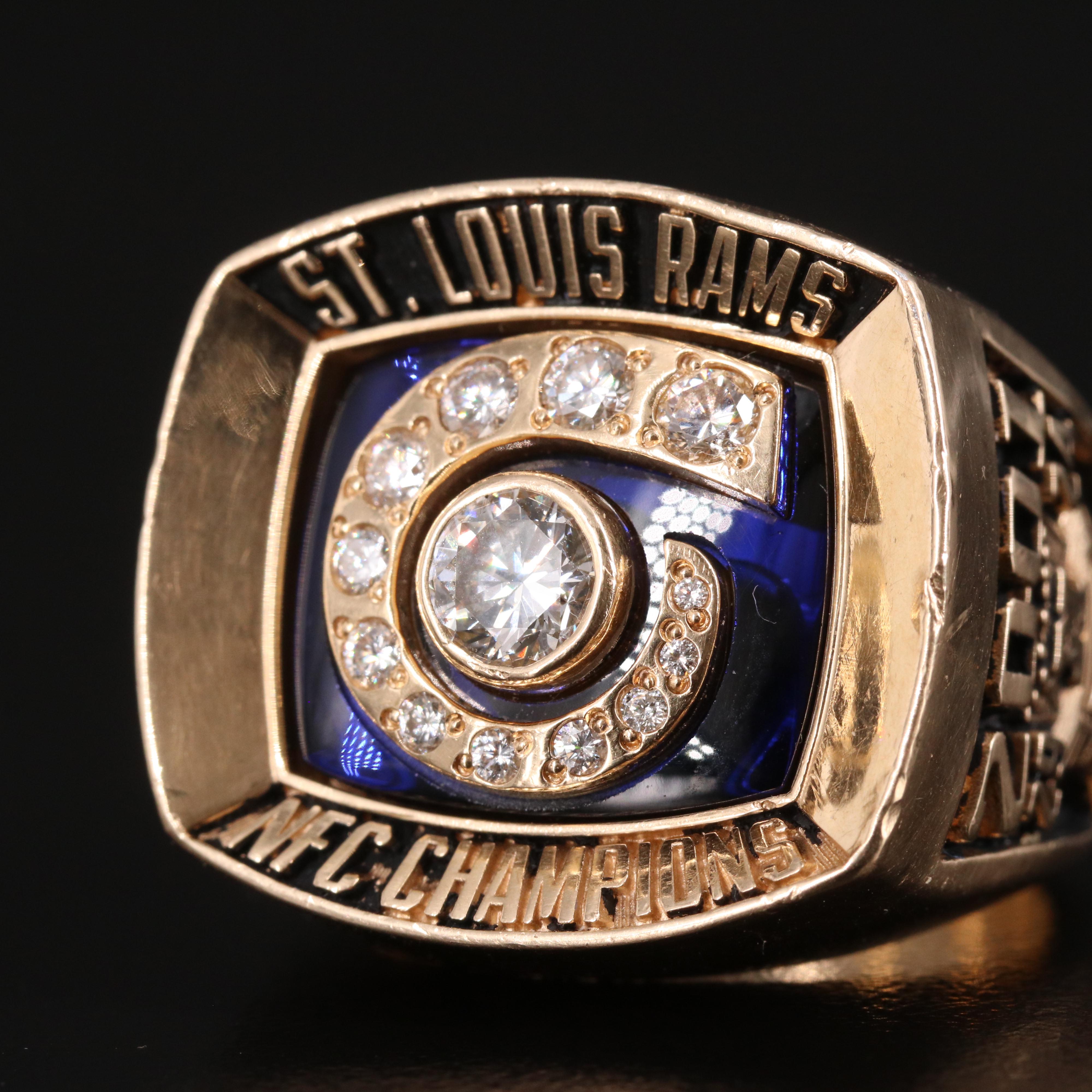 St. Louis Rams 2001 NFC Championship 14K 1.06 CTW Diamond Ring