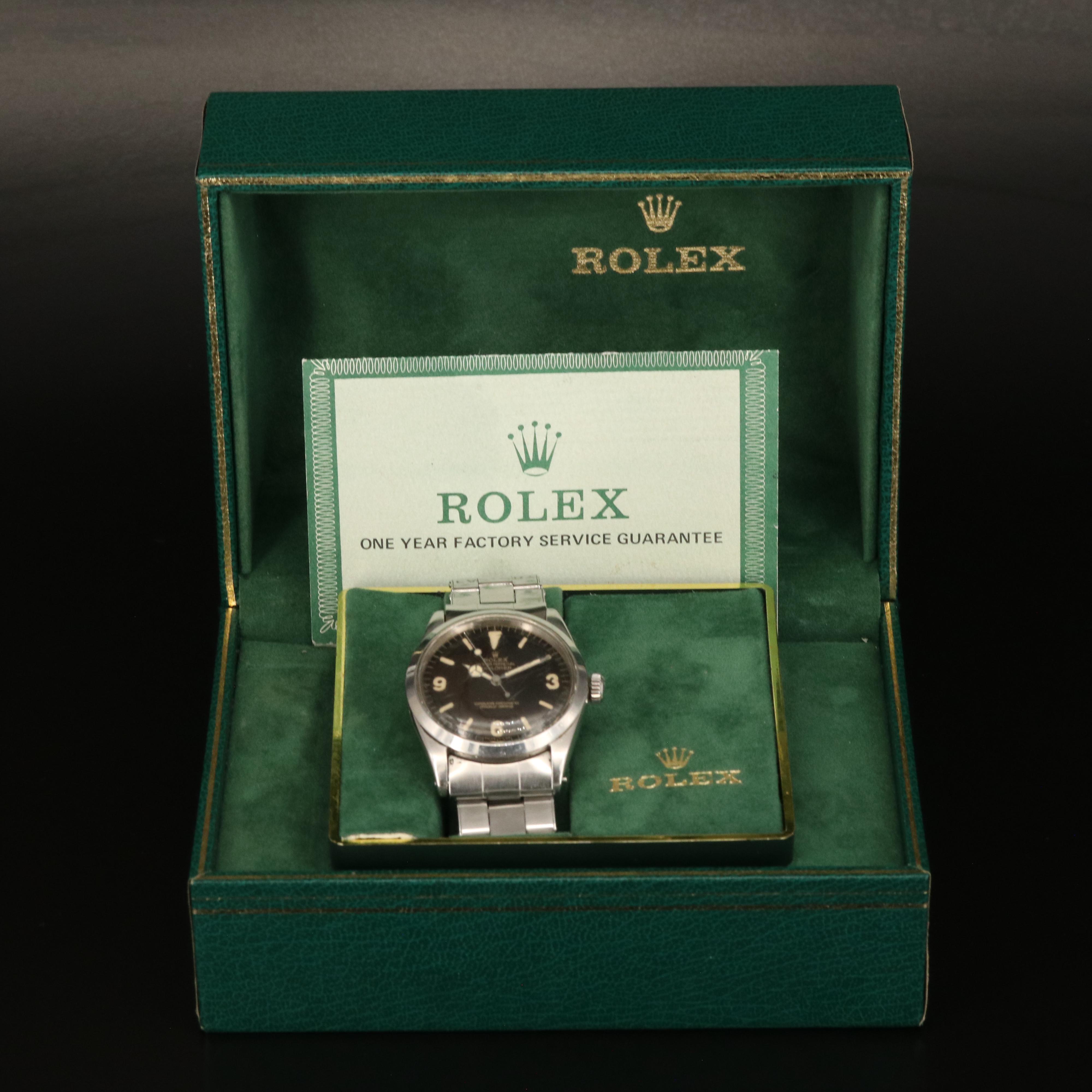 1965 Rolex Model 1016 Oyster Perpetual Explorer Stainless Steel Watch