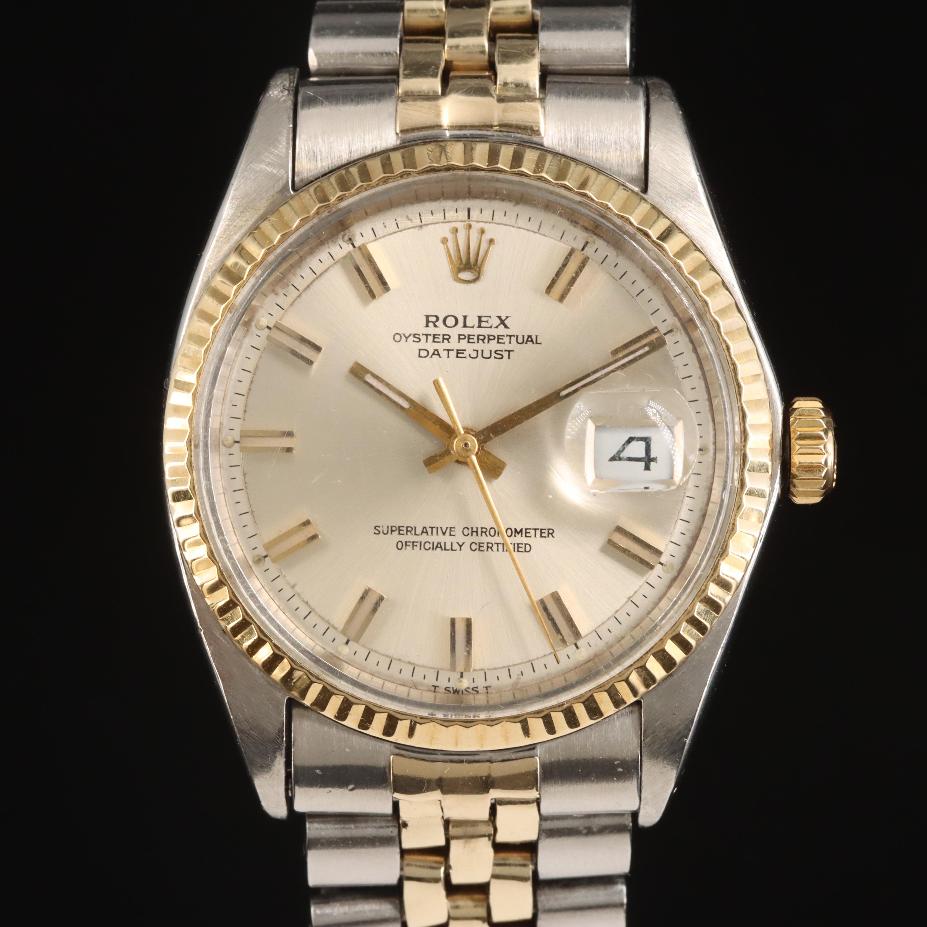1972 Rolex Oyster Perpetual Datejust 14K and Stainless Steel Watch