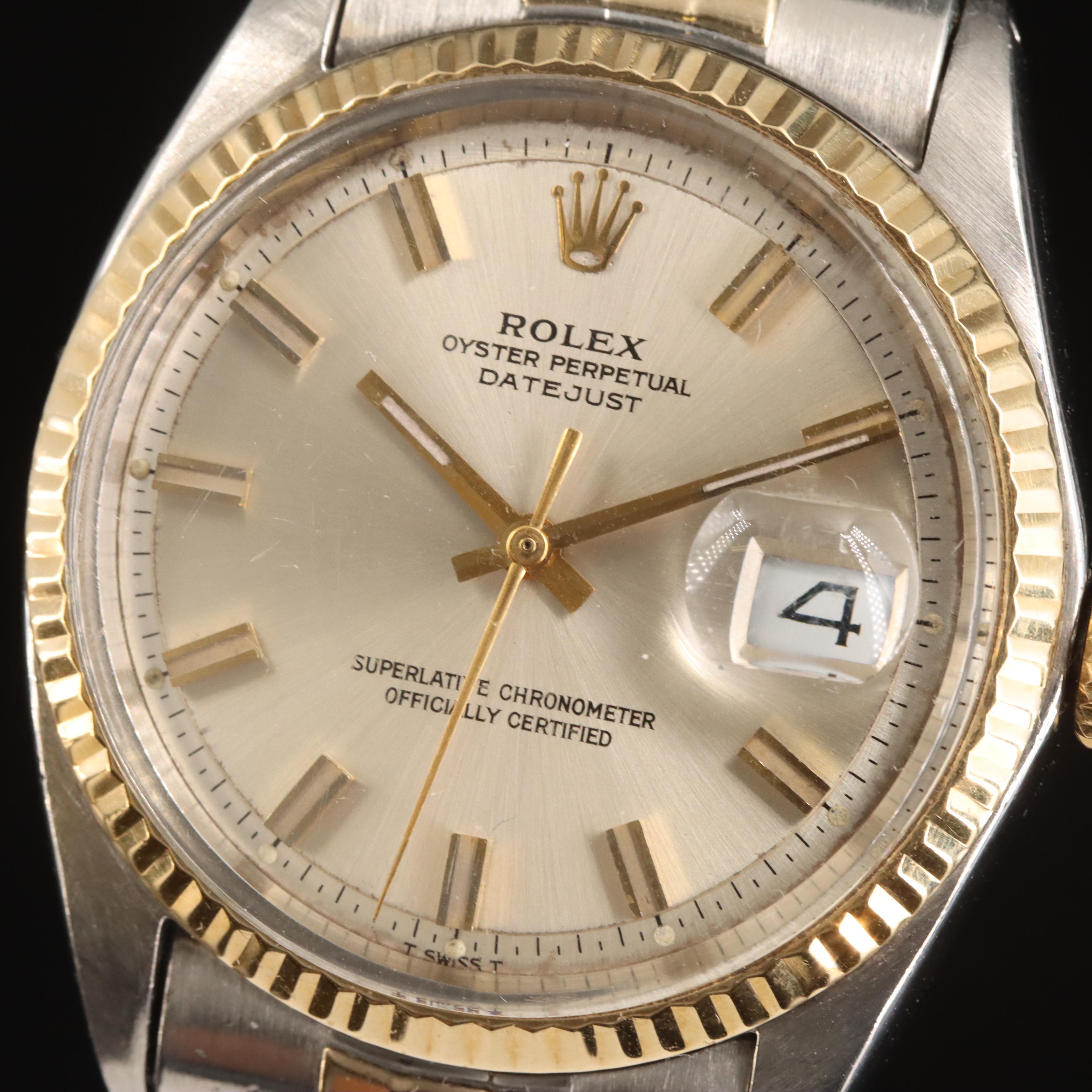 1972 Rolex Oyster Perpetual Datejust 14K and Stainless Steel Watch